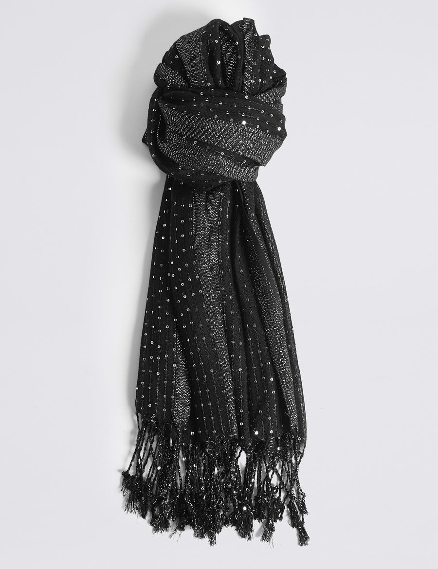 Sequin Striped Scarf