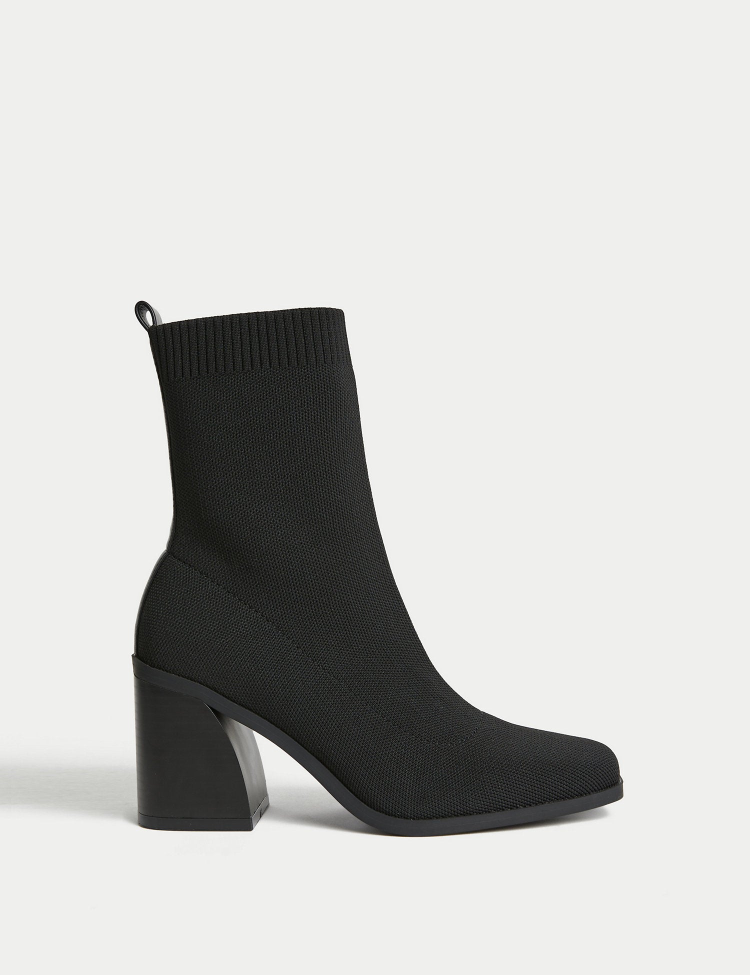 Block Heel Sock Boots - Main Image