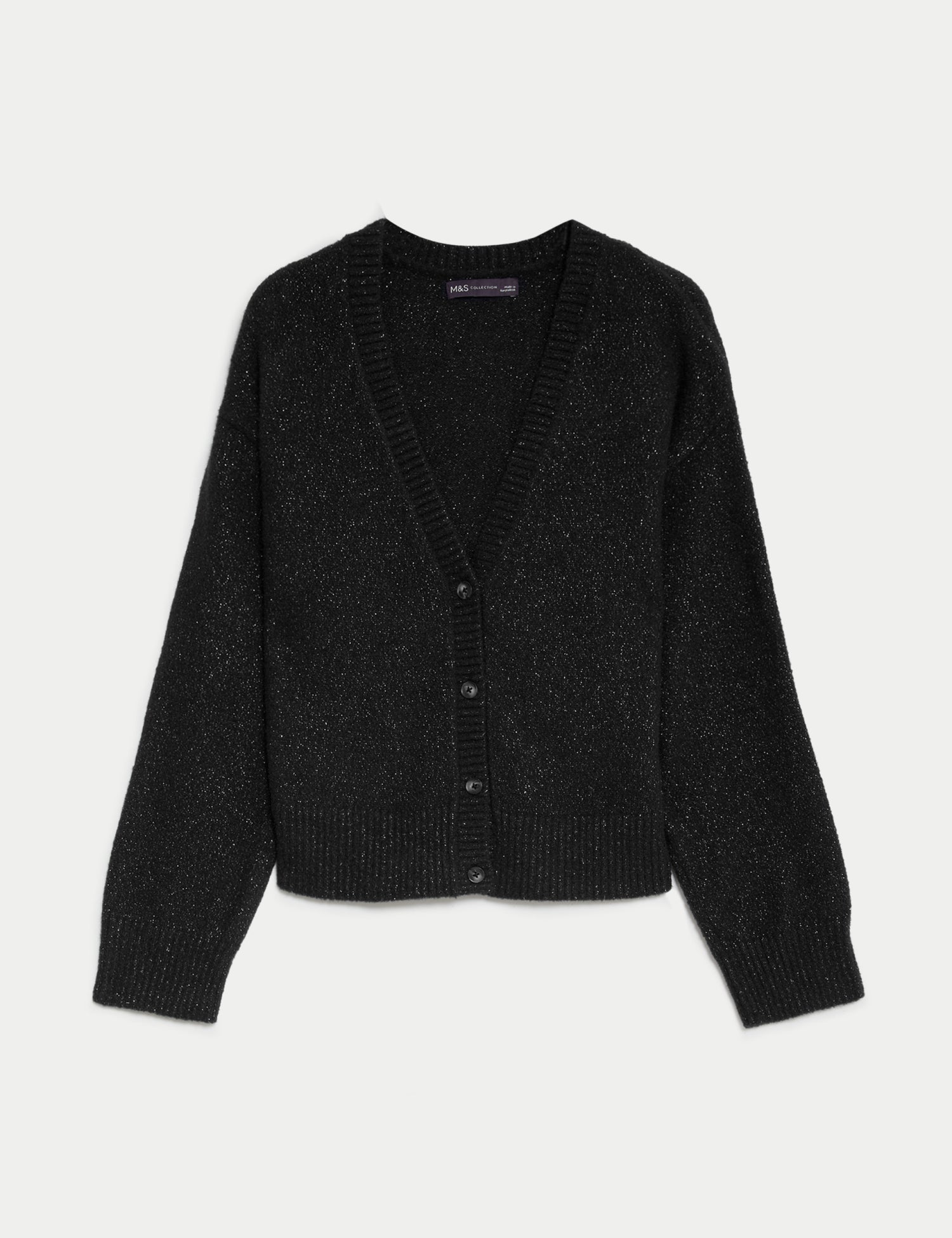 Sparkly V-Neck Button Through Cardigan