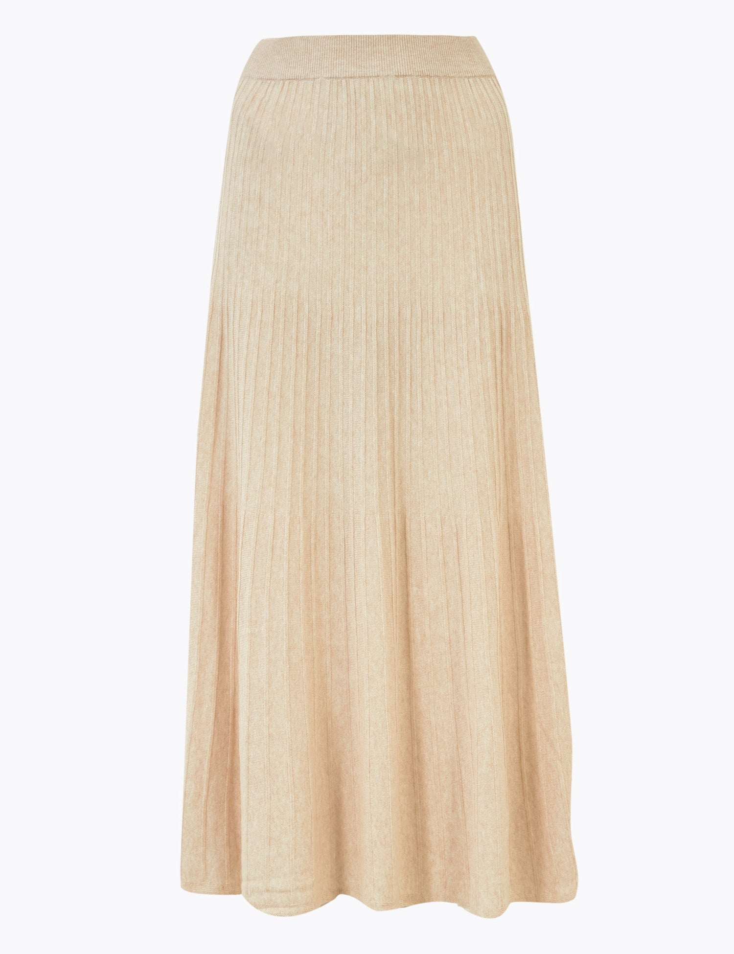 Linen Ribbed Midi Skirt