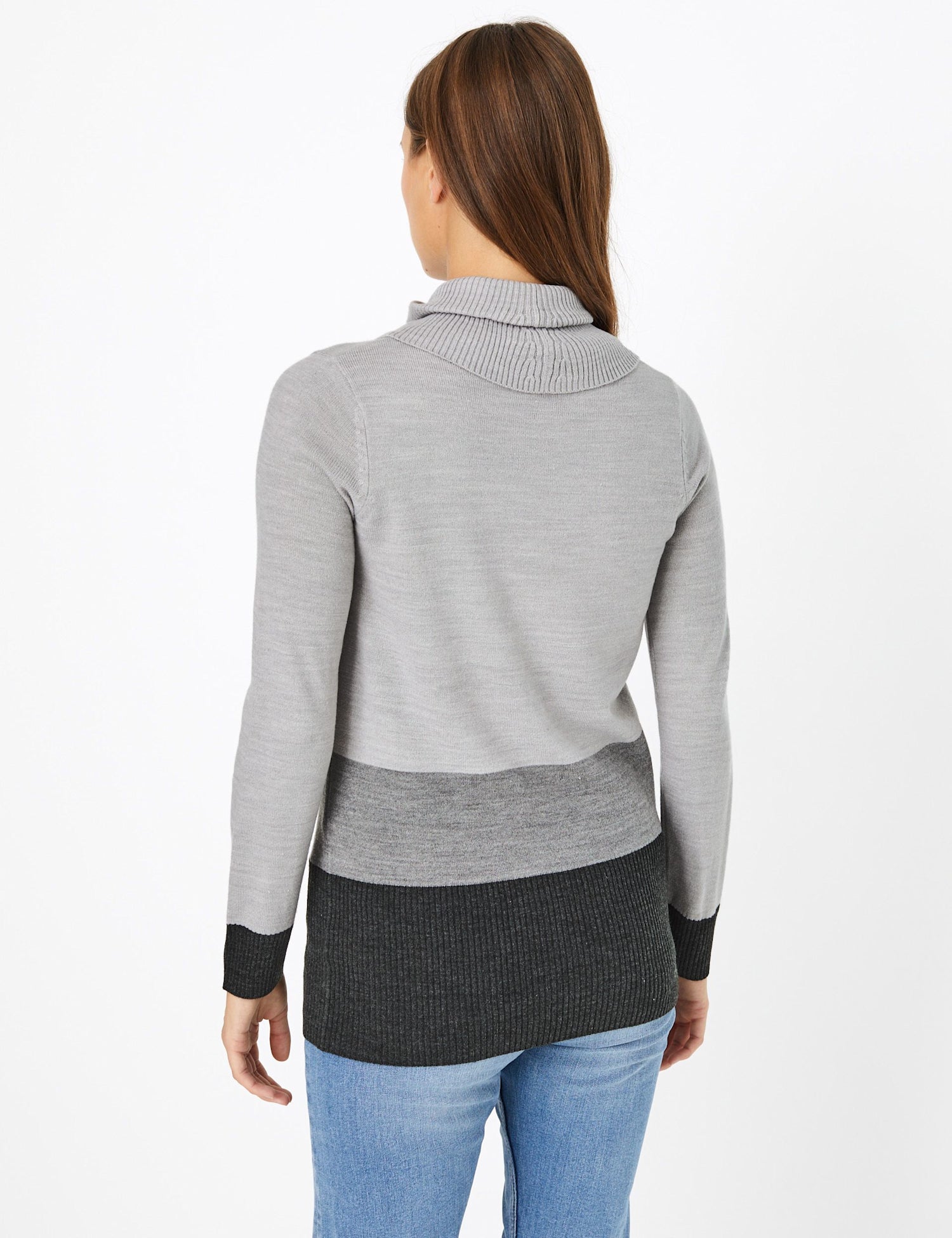 Cashmilon™ Colour Block Cowl Neck Jumper