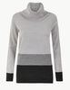 Cashmilon™ Colour Block Cowl Neck Jumper
