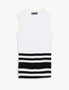 Striped Crew Neck Fitted Knitted Vest