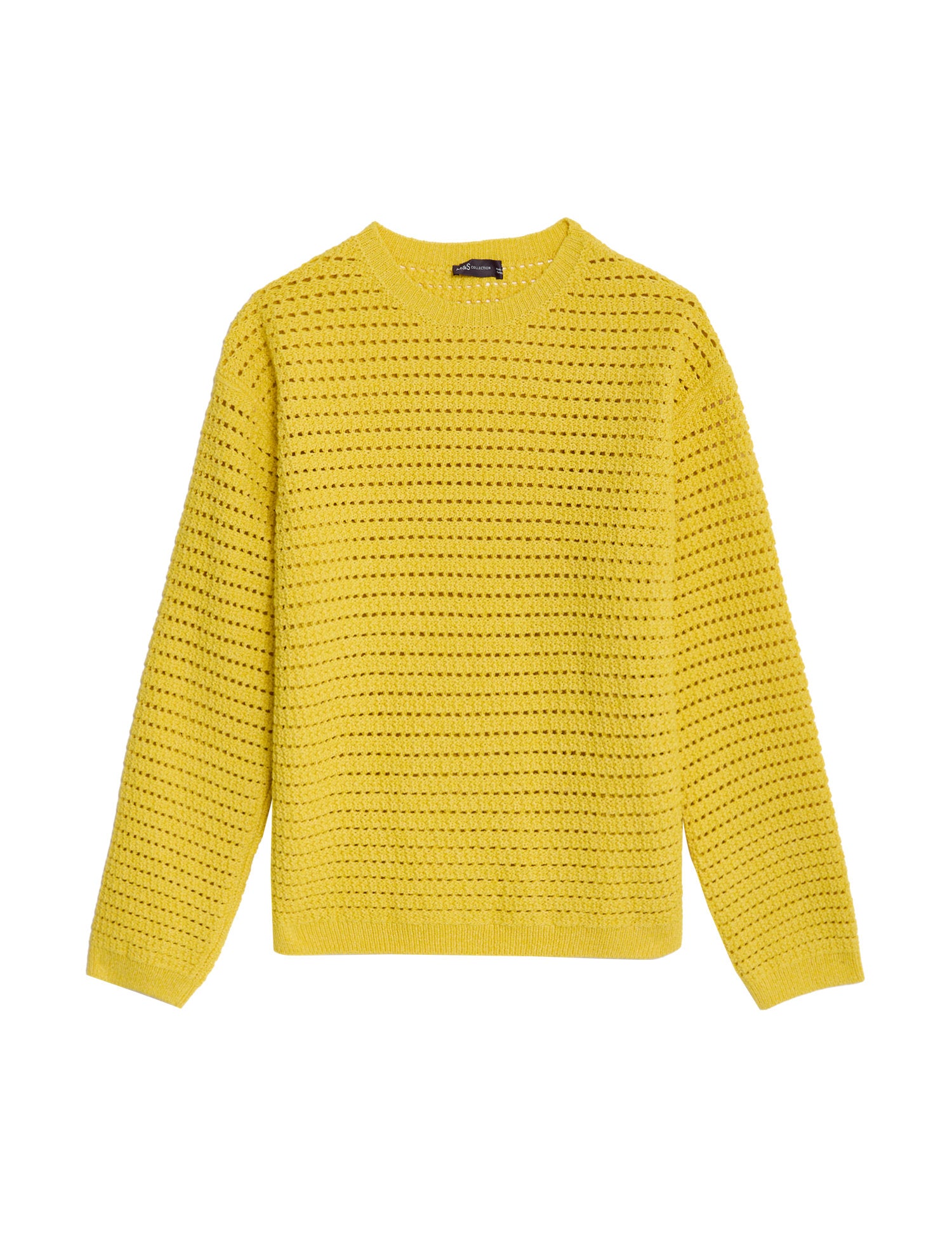 Cotton Rich Textured Crew Neck Jumper