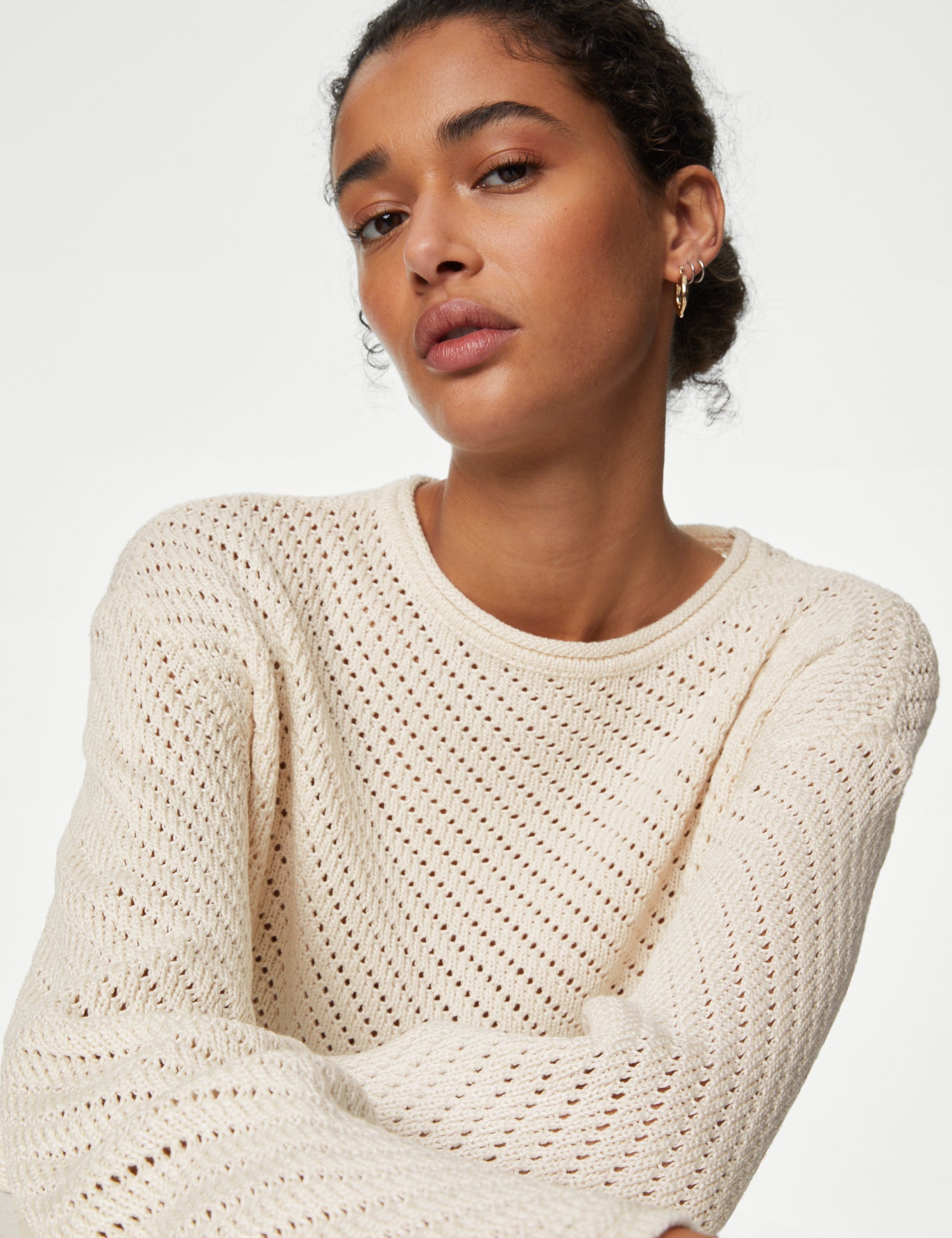 Textured Crew Neck Jumper