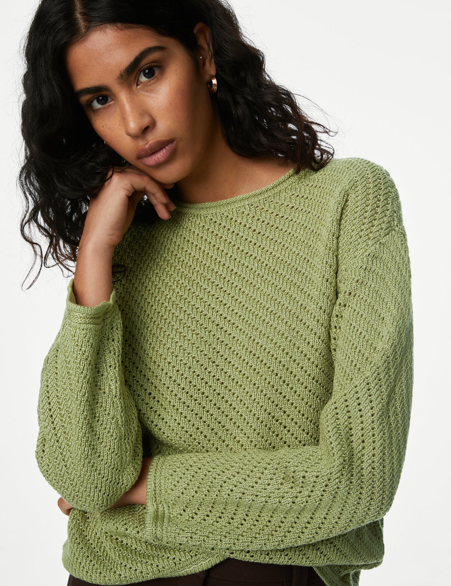 Textured Crew Neck Jumper