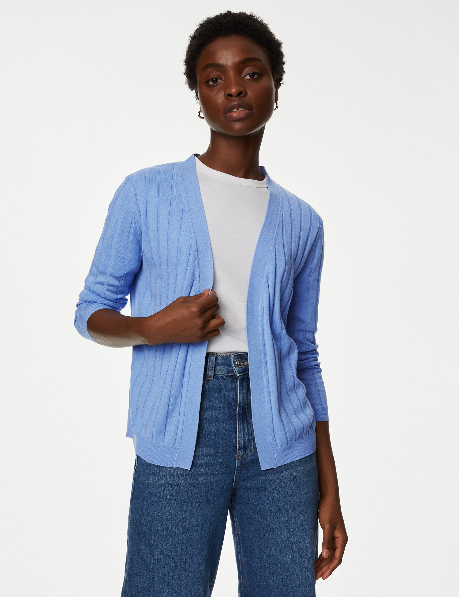 Edge to Edge Relaxed Cardigan with Linen