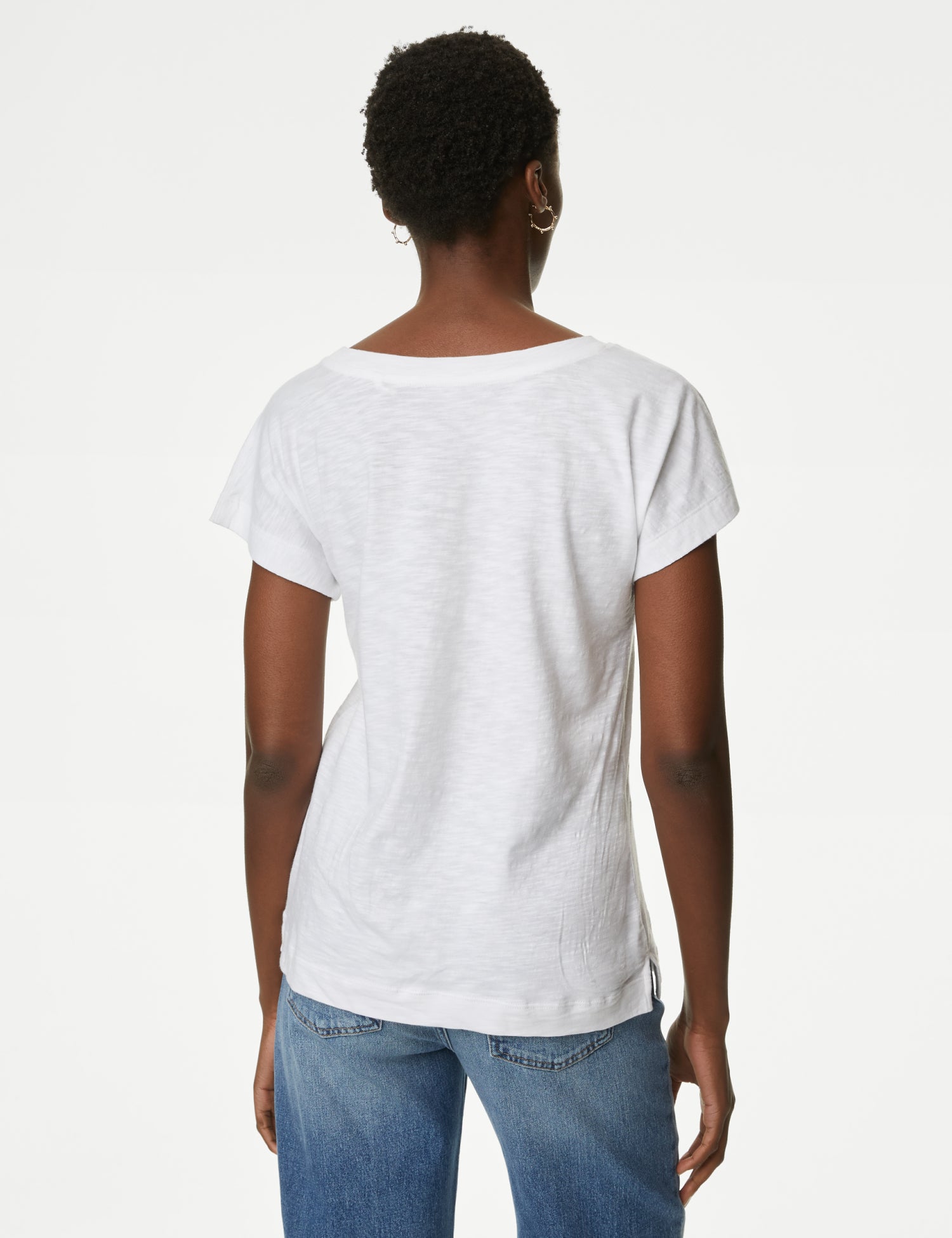 Pure Cotton Everyday Fit Slash Neck T-shirt