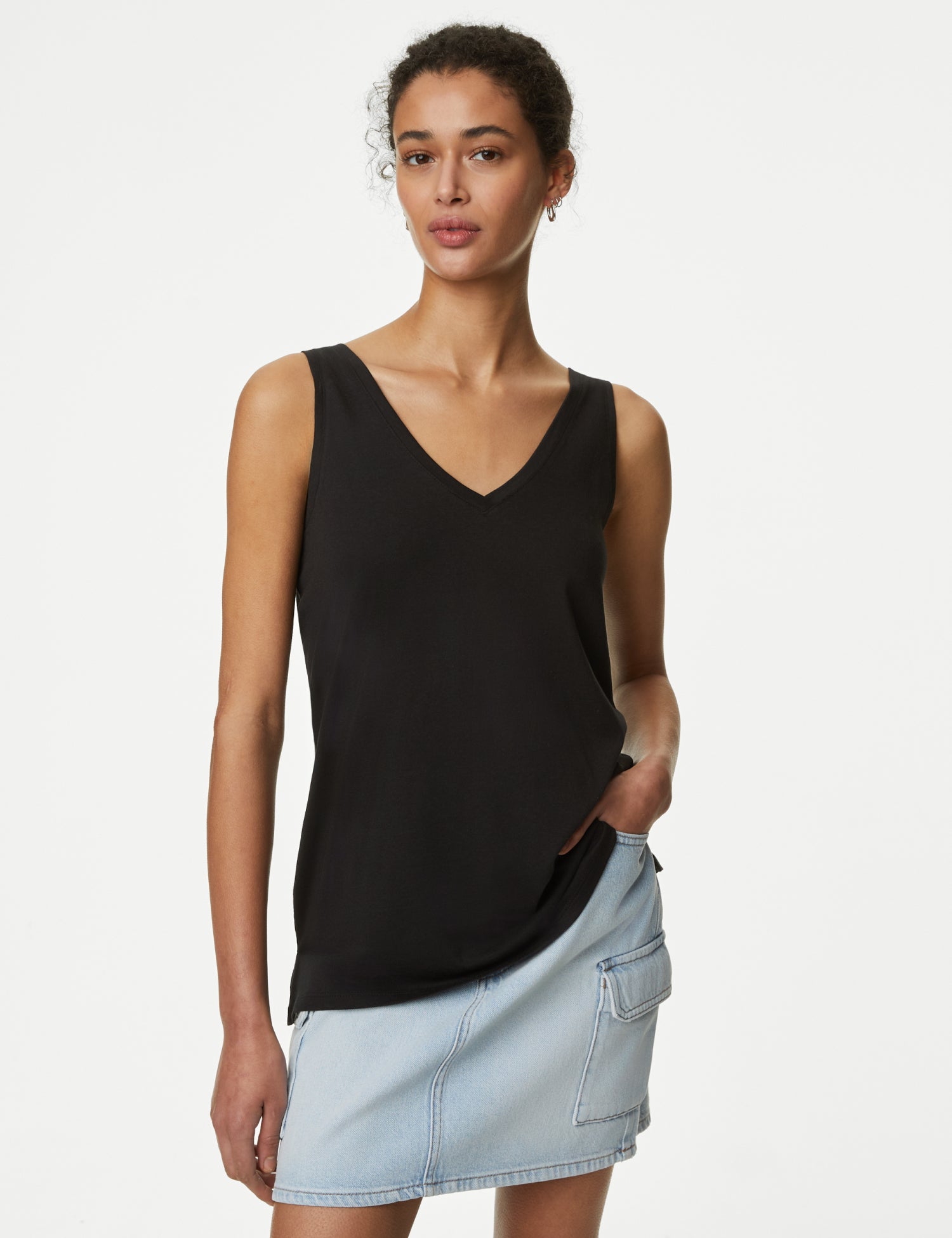 Relaxed Fit V-Neck Vest