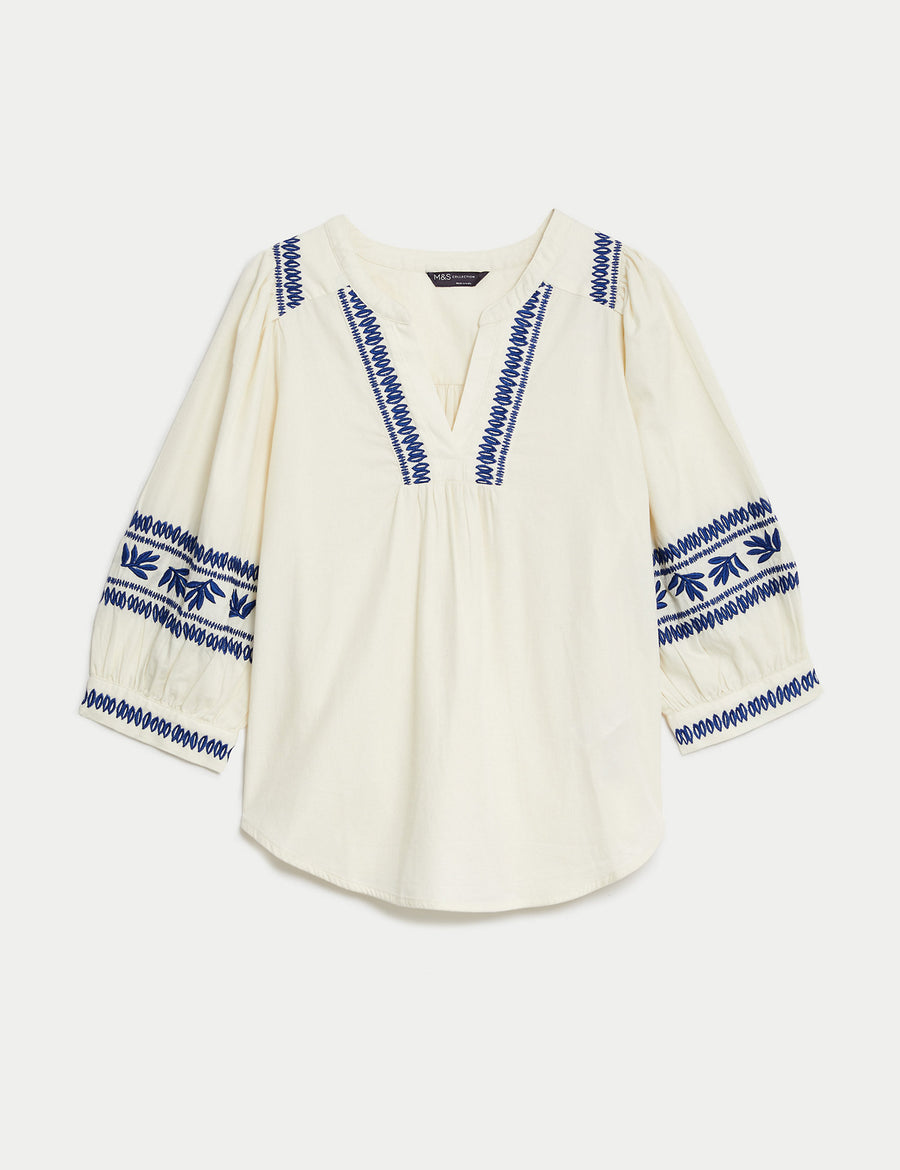 Pure Cotton Embroidered Blouse