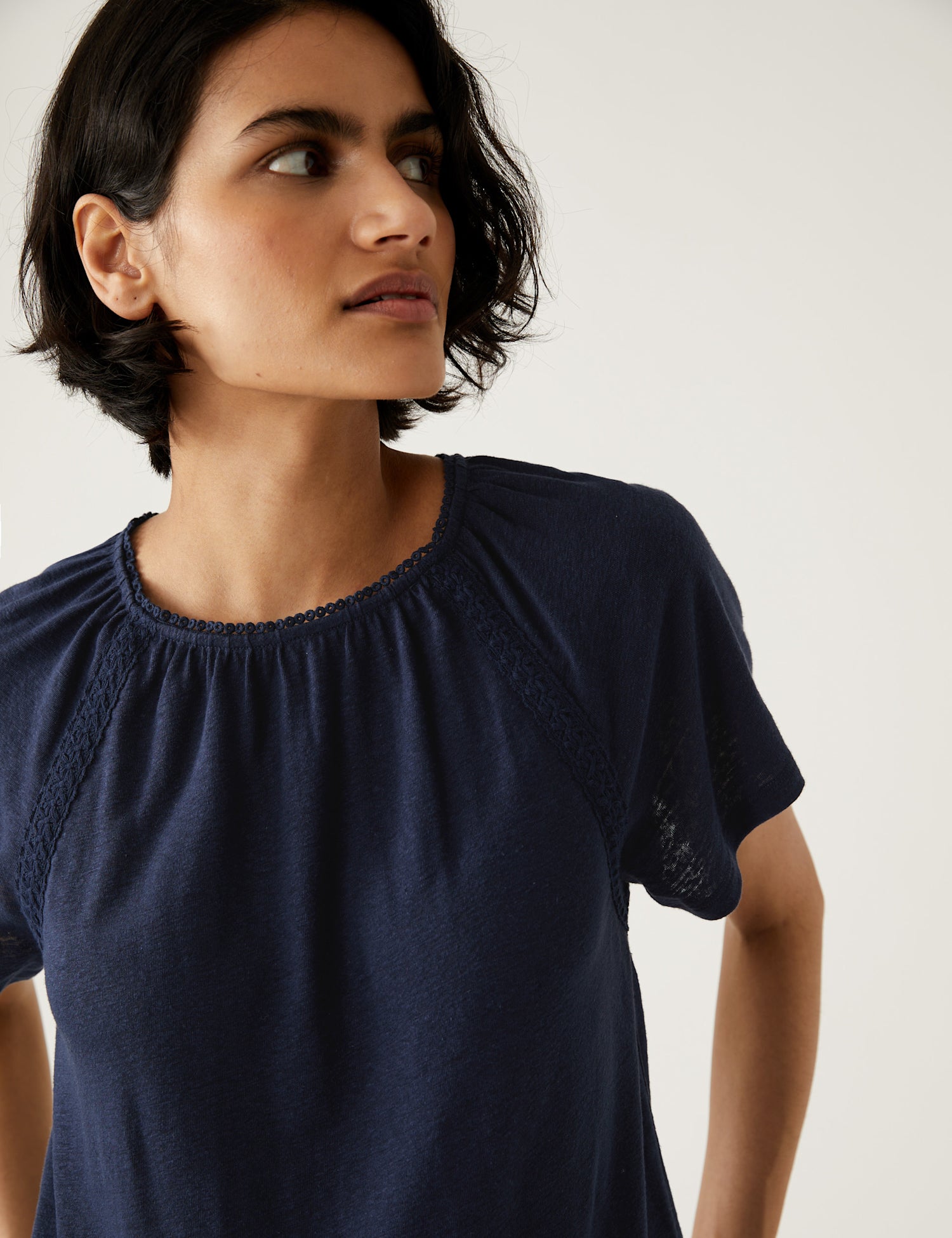 Linen Rich Broderie Top