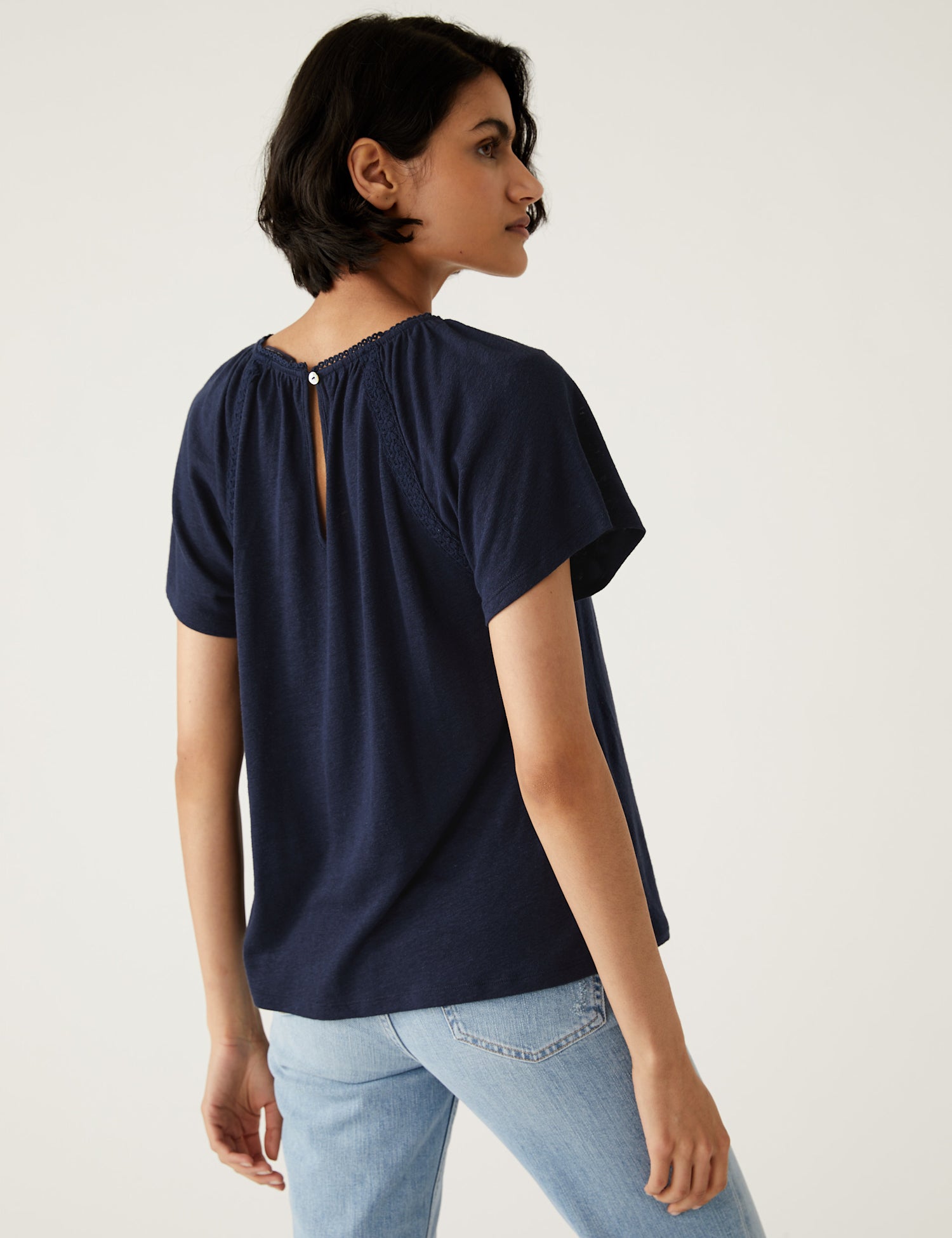Linen Rich Broderie Top