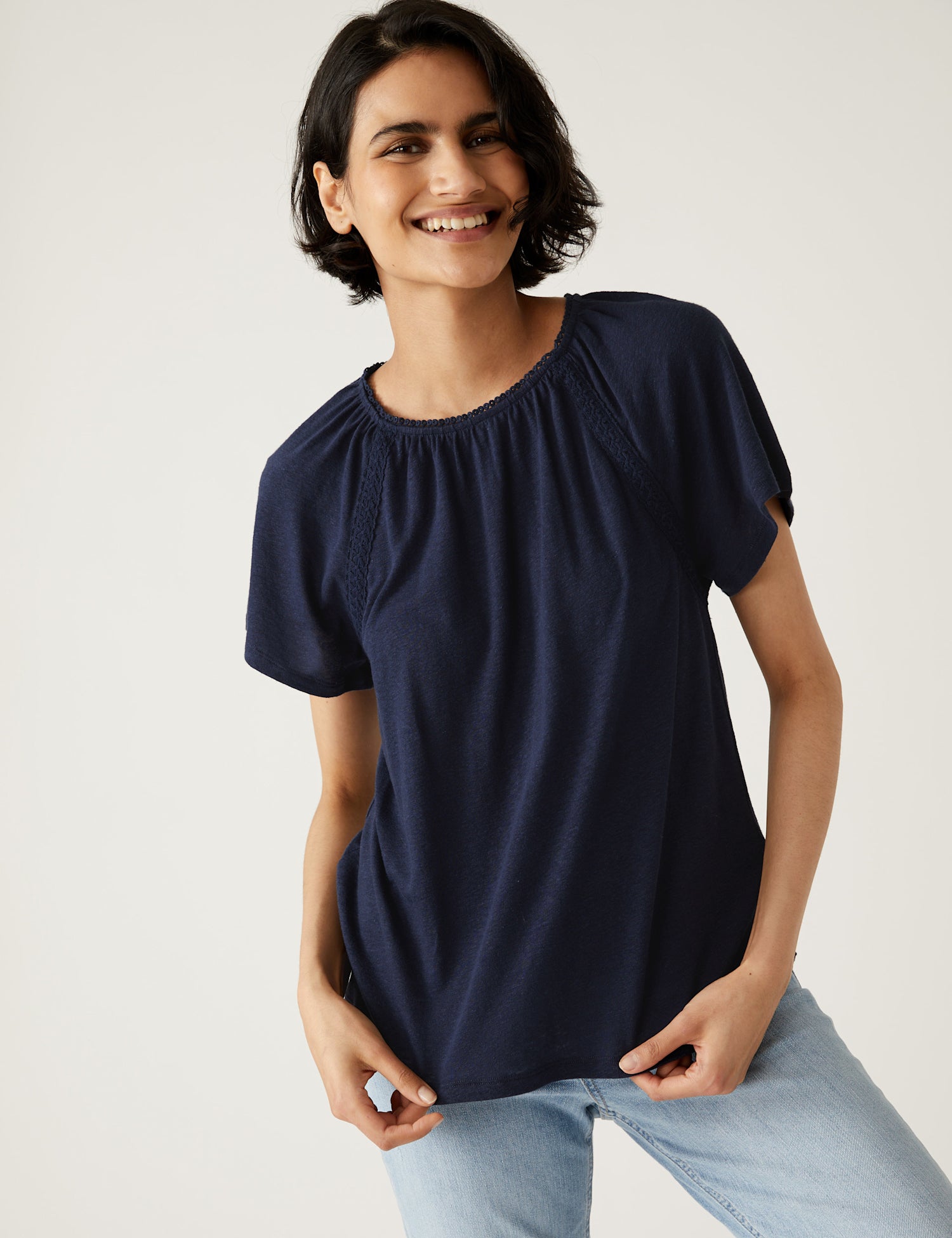 Linen Rich Broderie Top
