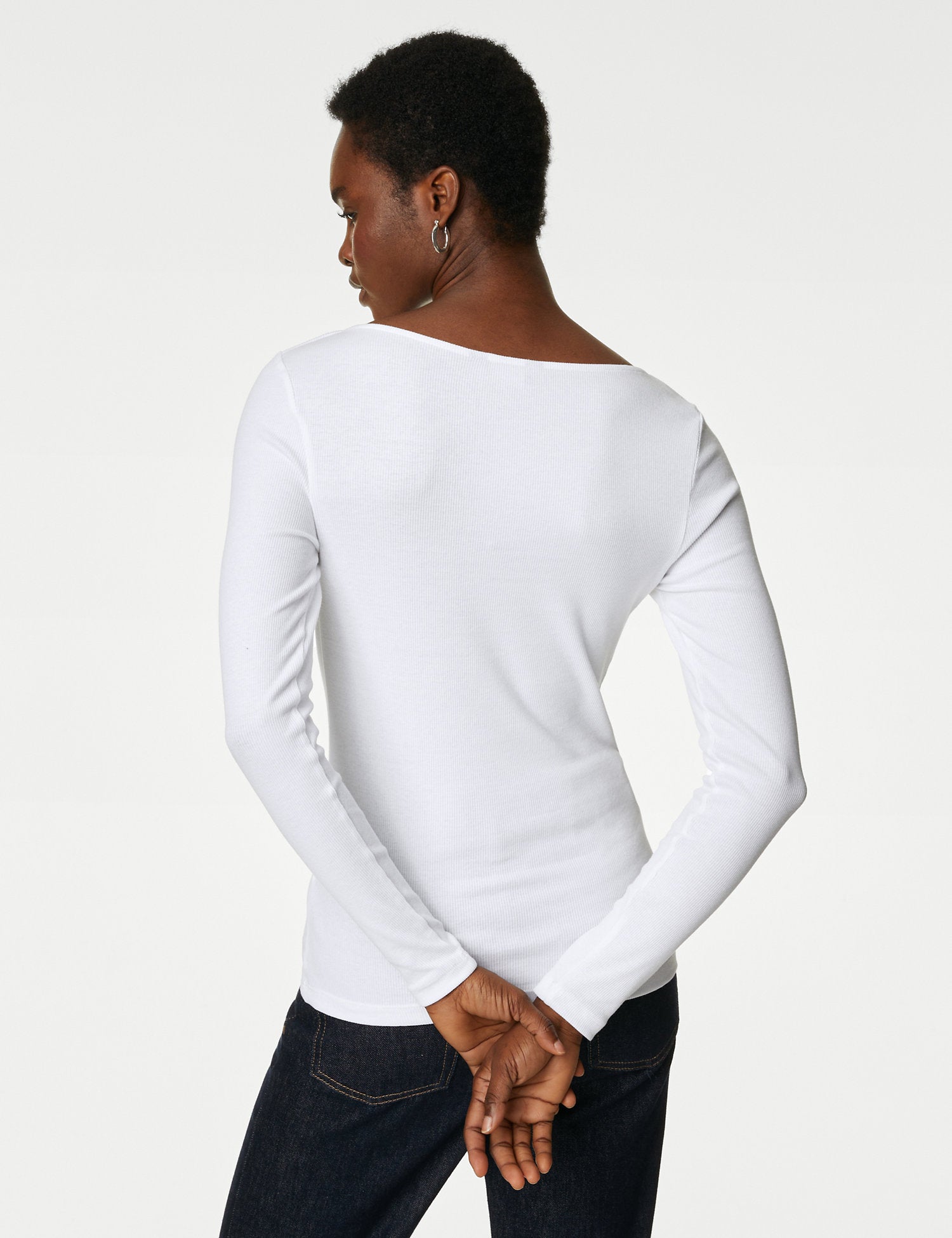 Cotton Rich Ribbed Slim Fit Top