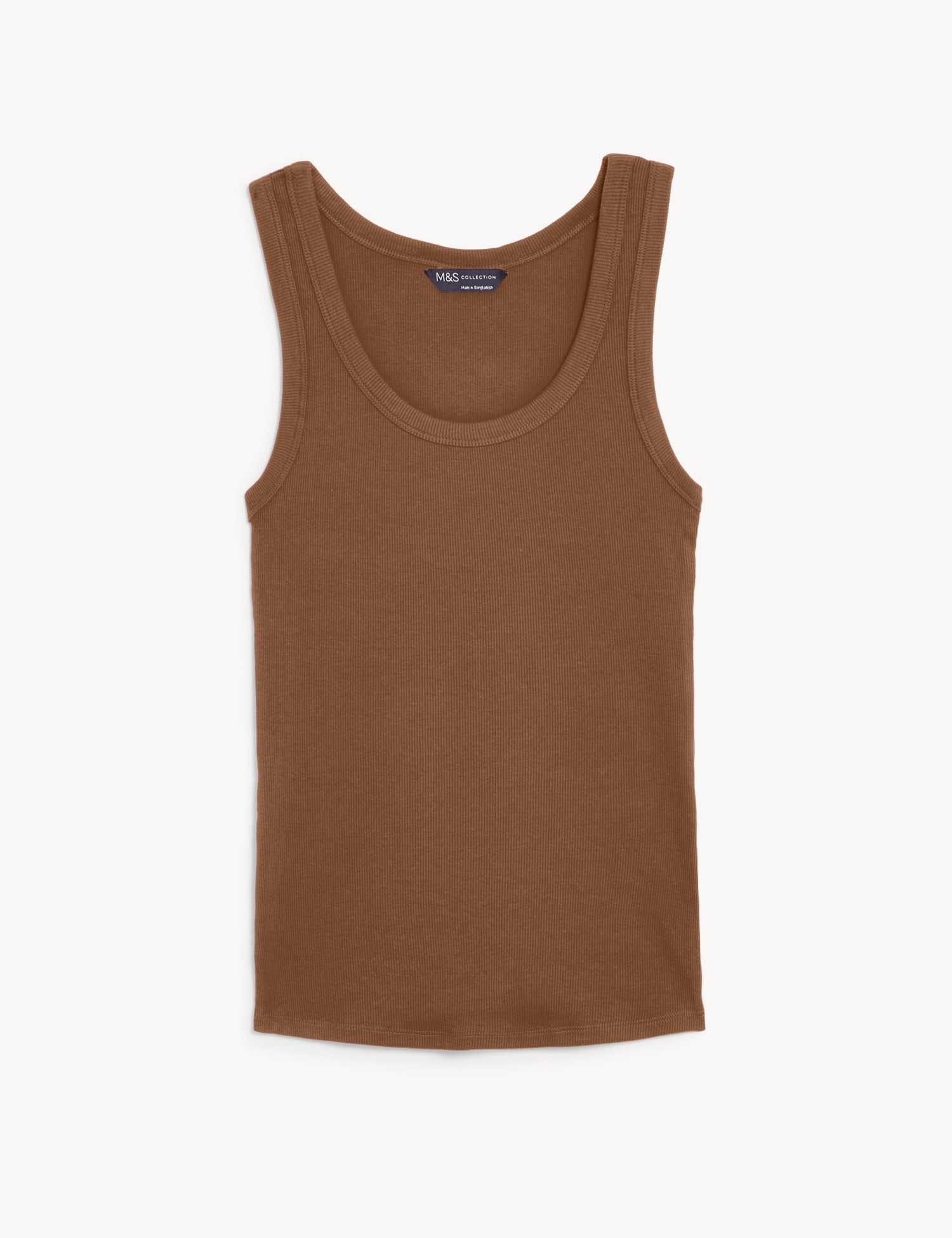 Cotton Rich Ribbed Slim Fit Vest Top