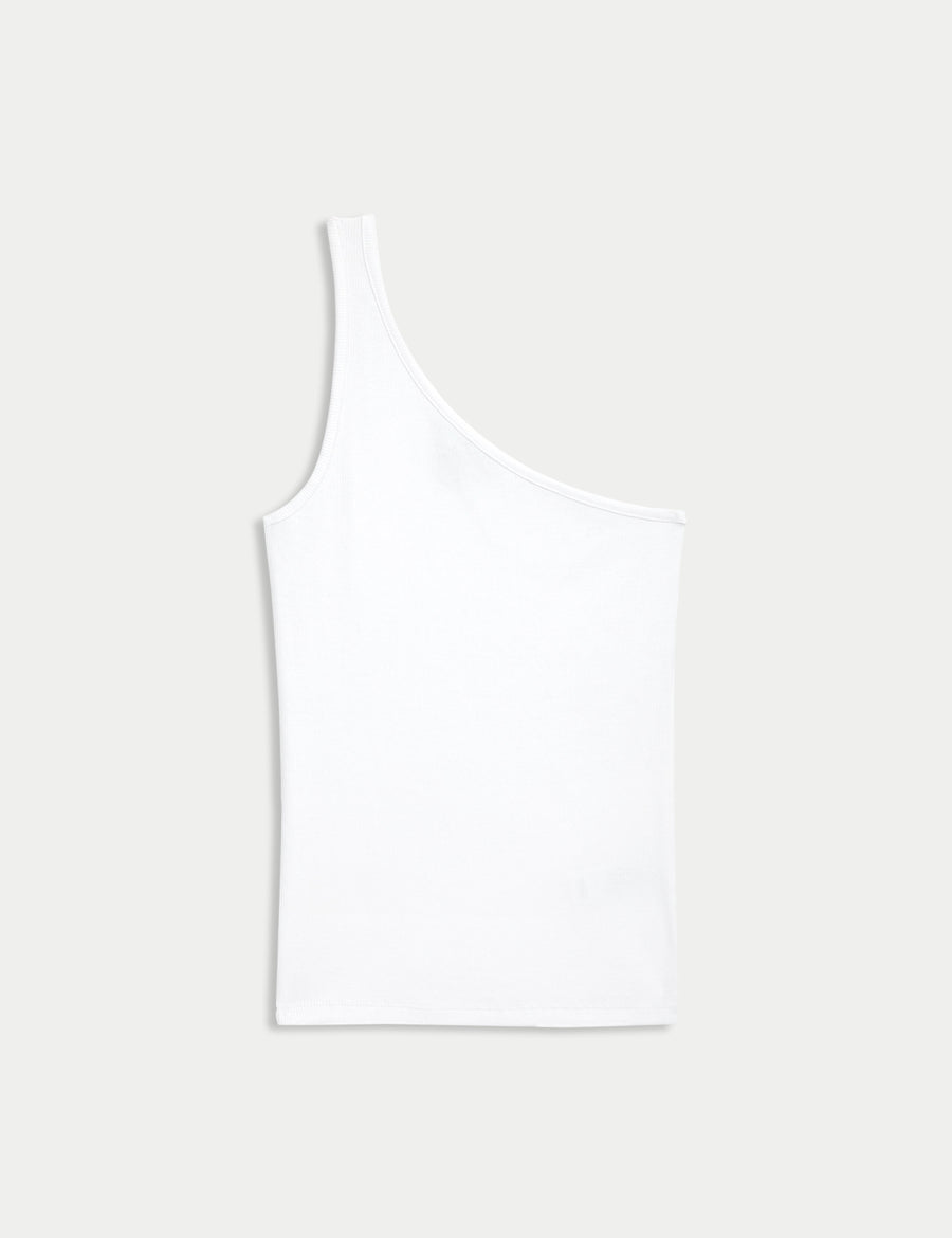 Cotton Rich One Shoulder Vest