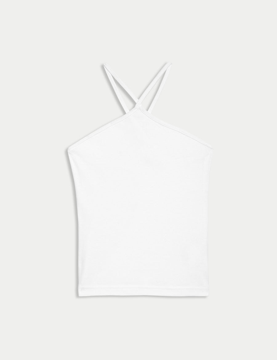 Pure Cotton Halter Neck Vest