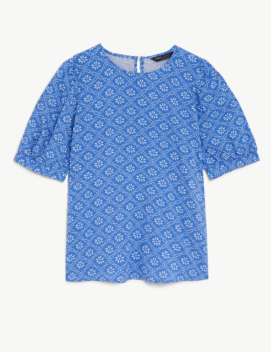 Printed Puff Sleeve Blouse Marks & Spencer Philippines