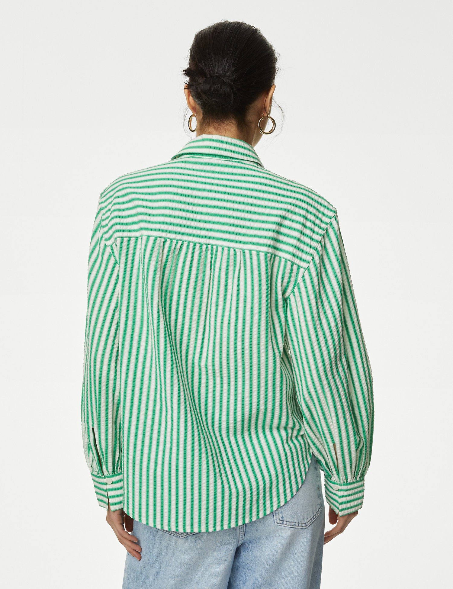 Pure Cotton Striped Collared Shirt