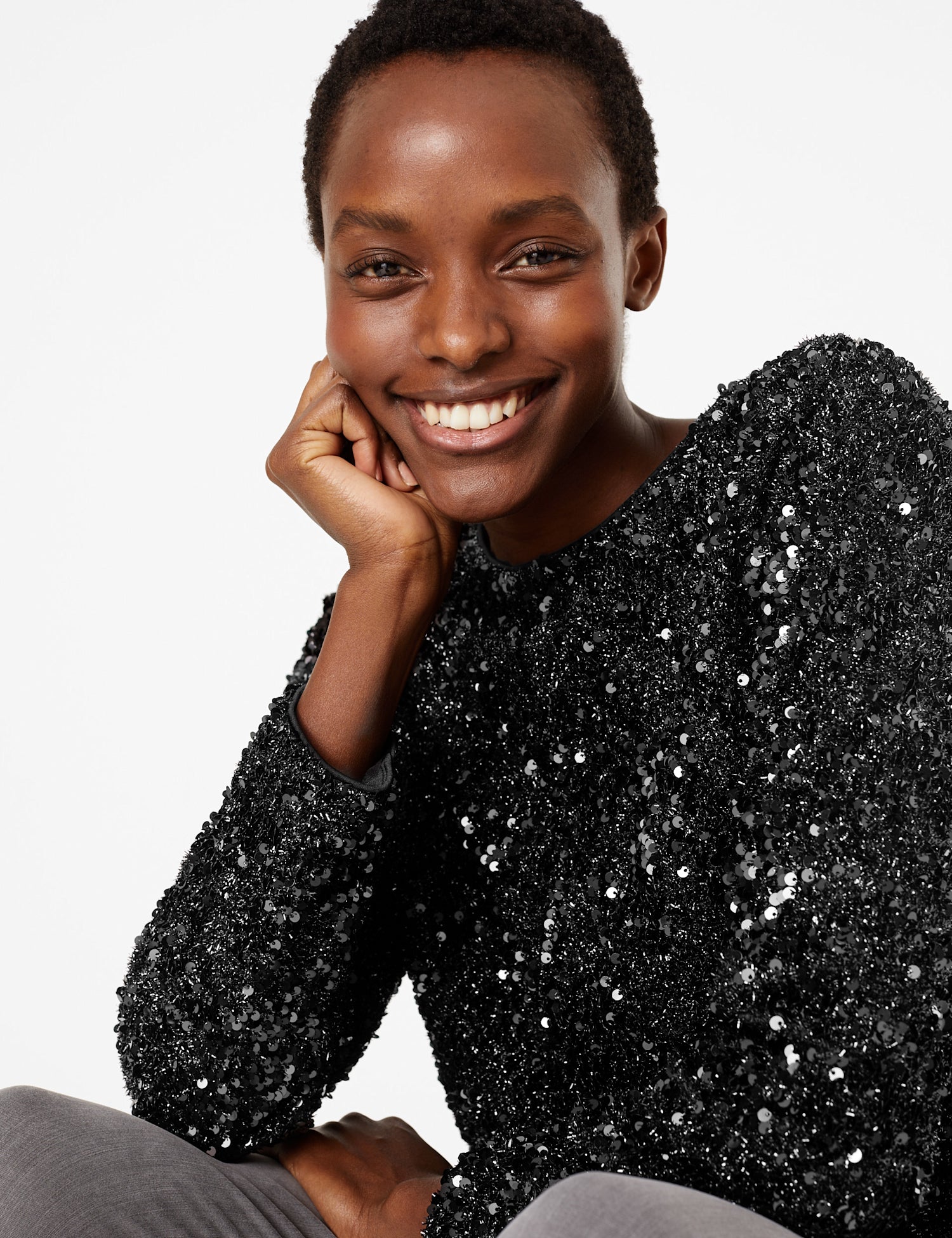 Sequin Long Sleeve Top