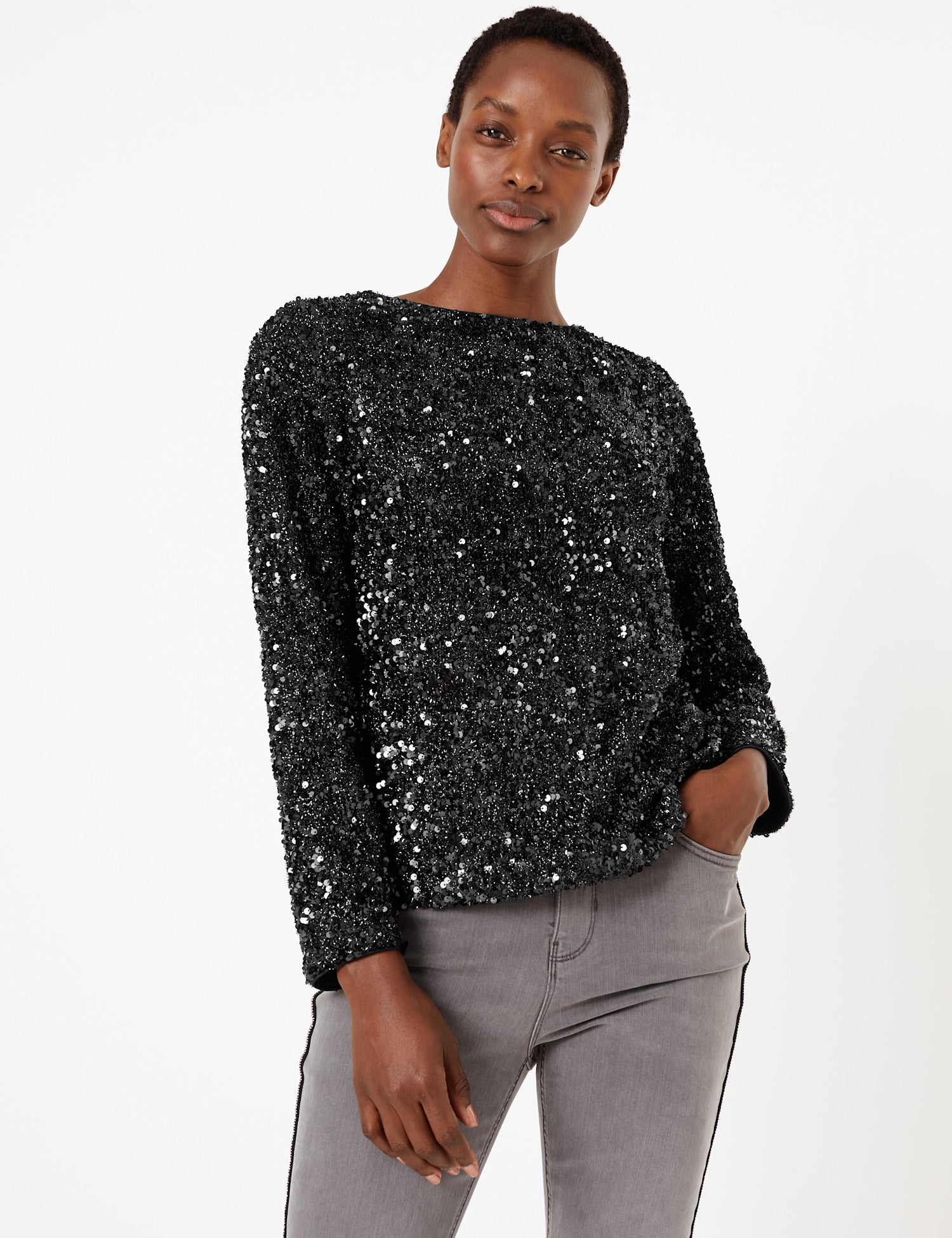 Sequin Long Sleeve Top