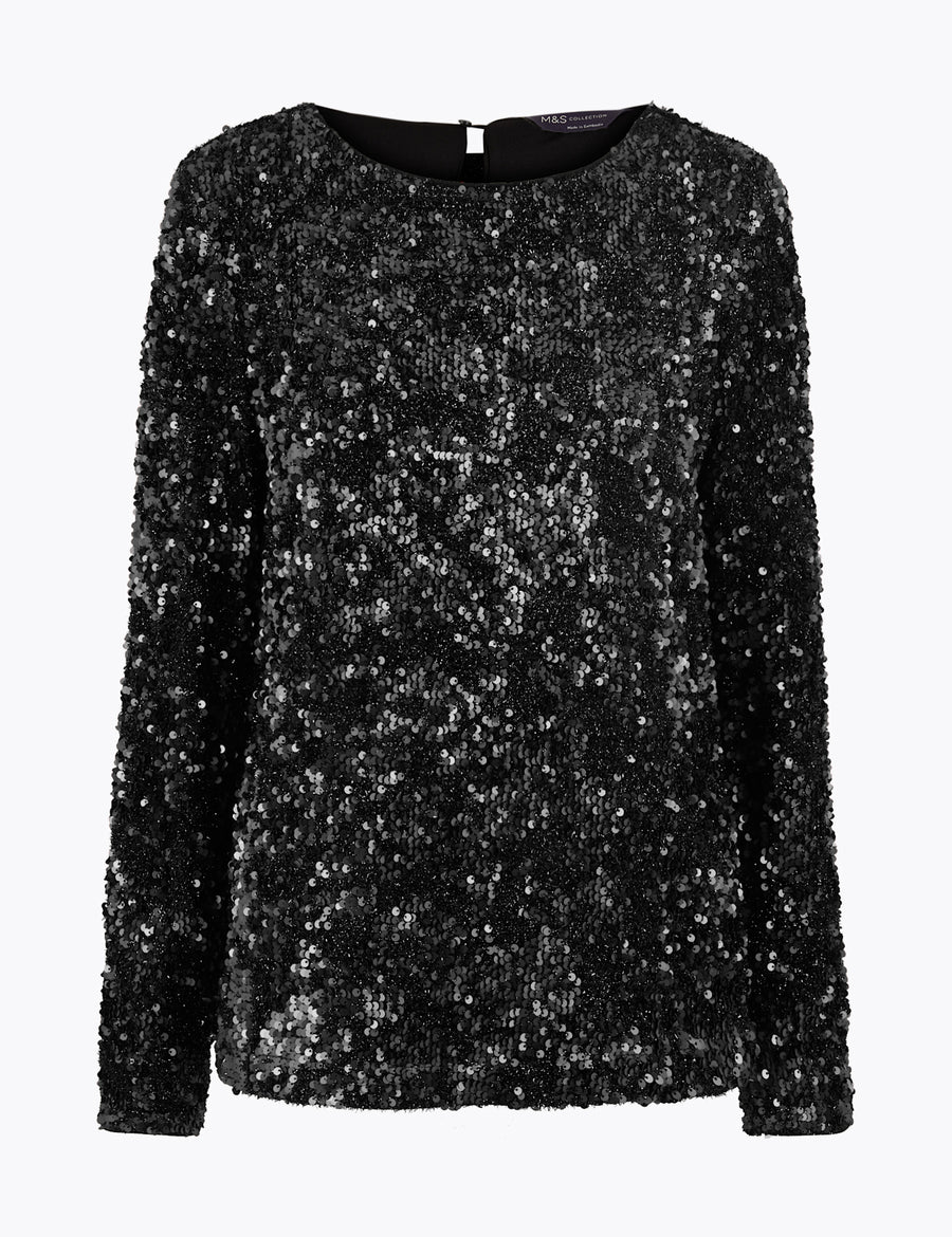 Sequin Long Sleeve Top