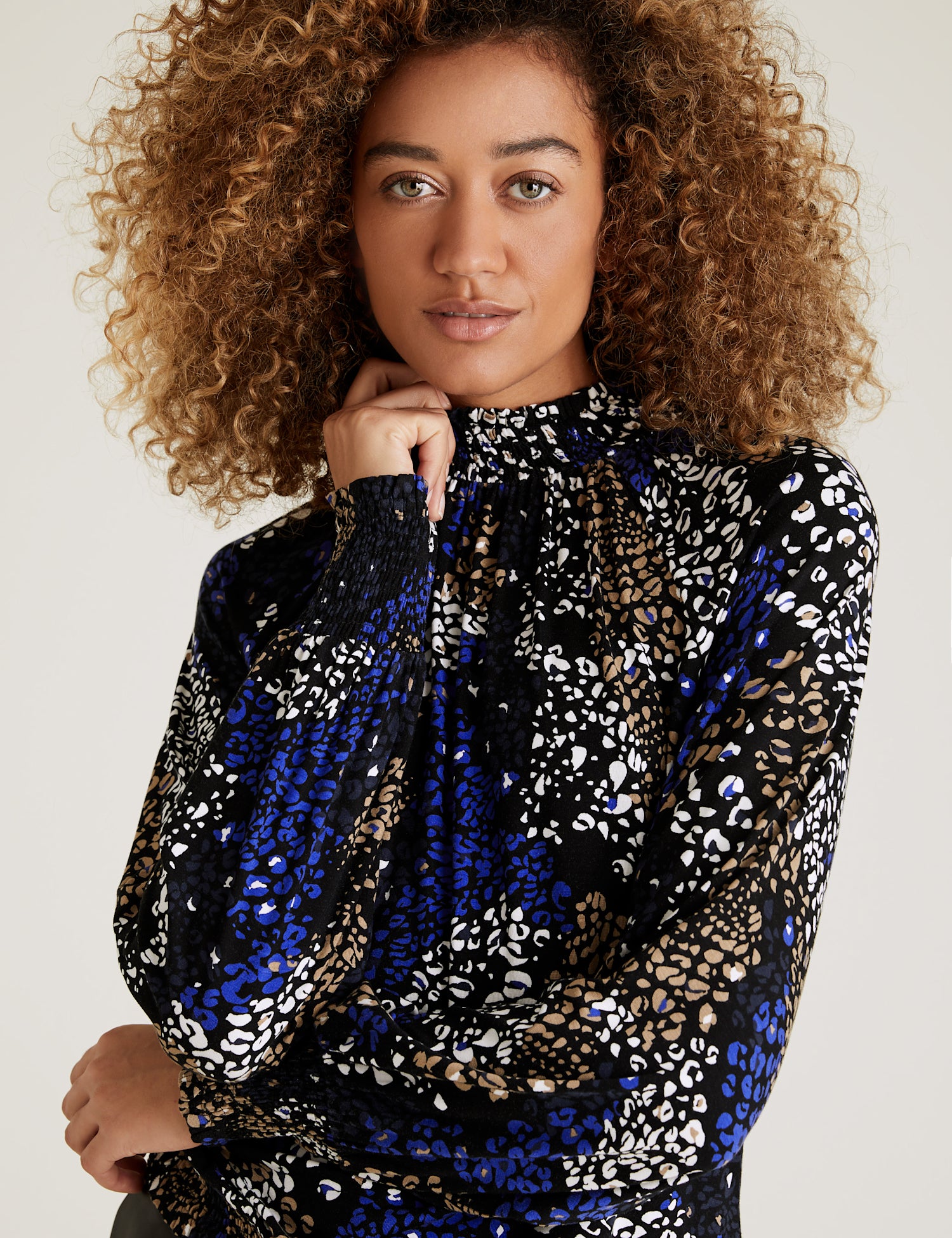 Animal Print High Neck Top