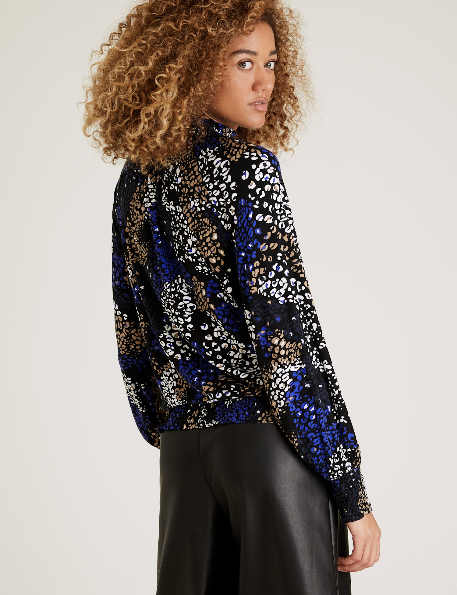 Animal Print High Neck Top