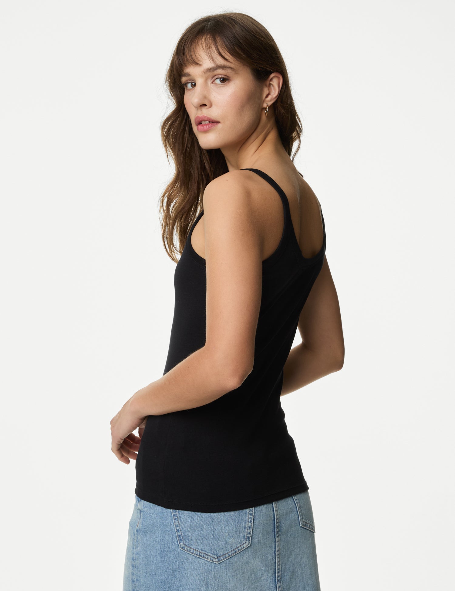 Pure Cotton Scoop Neck Vest