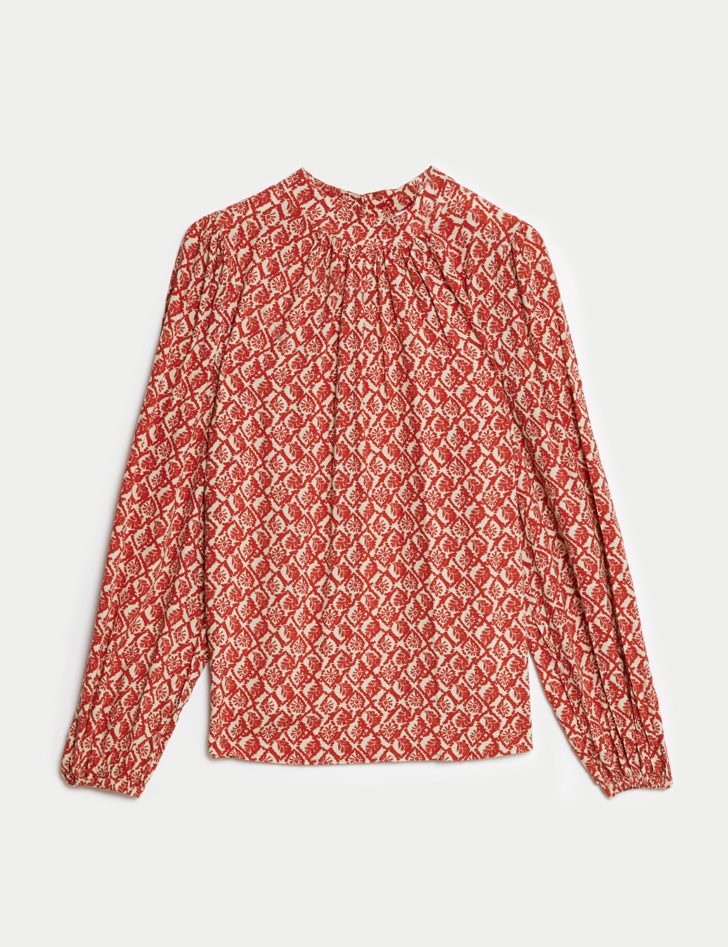 Printed High Neck Blouse