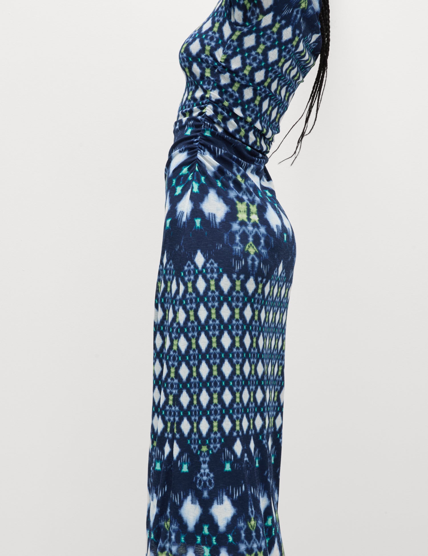 Mesh Jersey Printed Midi Column Dress