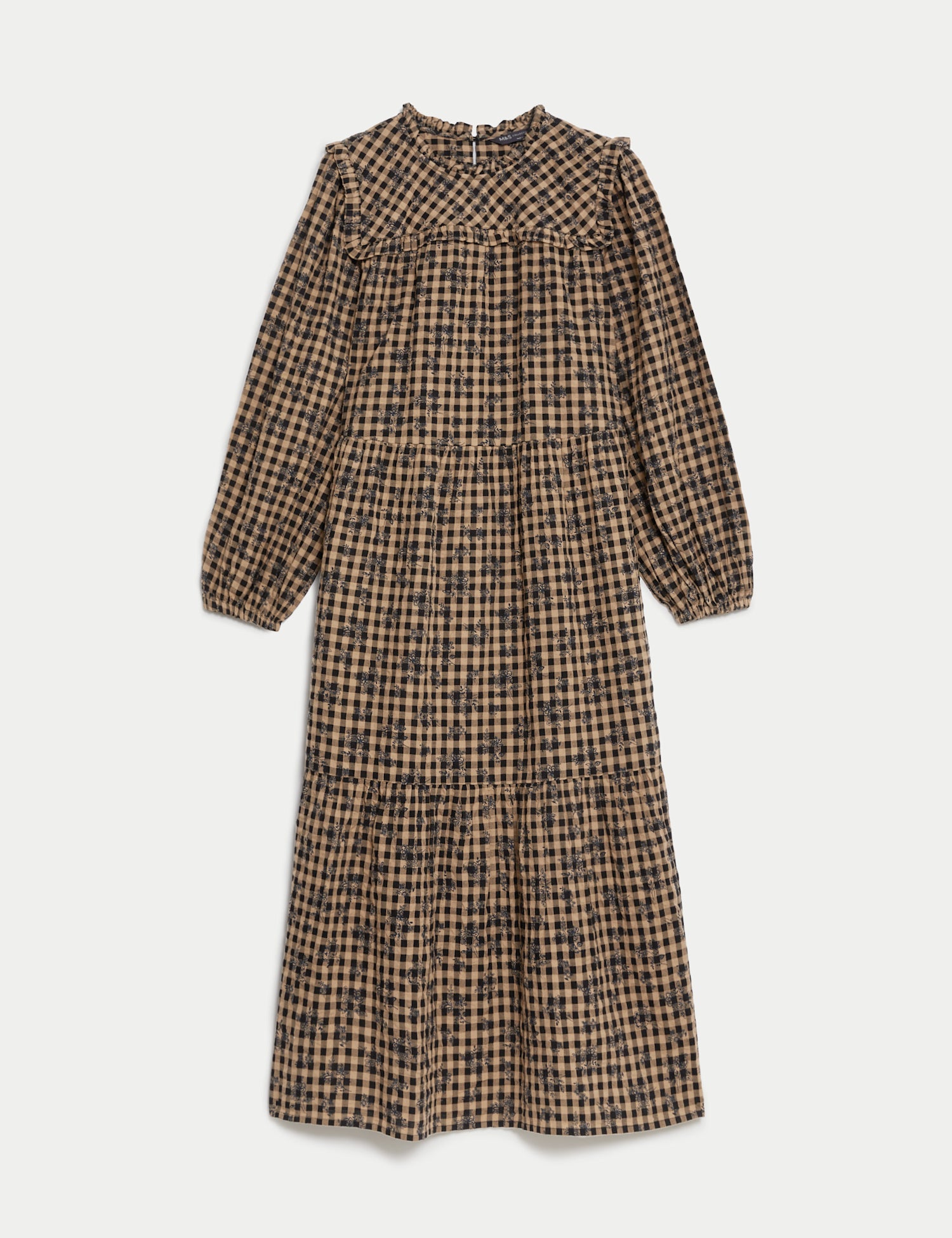 Pure Cotton Printed Midi Tiered Dress