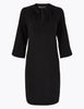 Crepe V-Neck Shift Dress