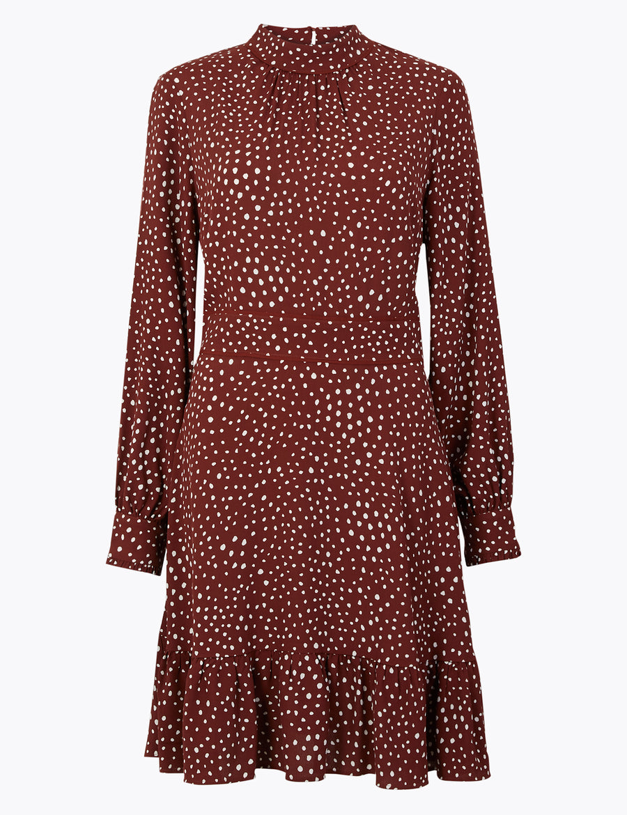 Polka Dot Relaxed Mini Dress