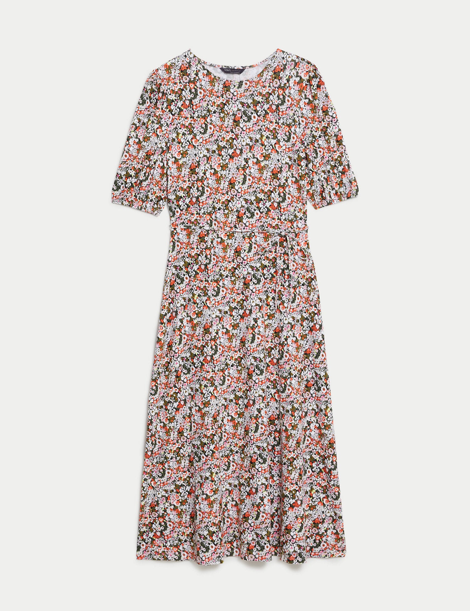 Jersey Printed Belted Midi Tea Dress Marks & Spencer Philippines