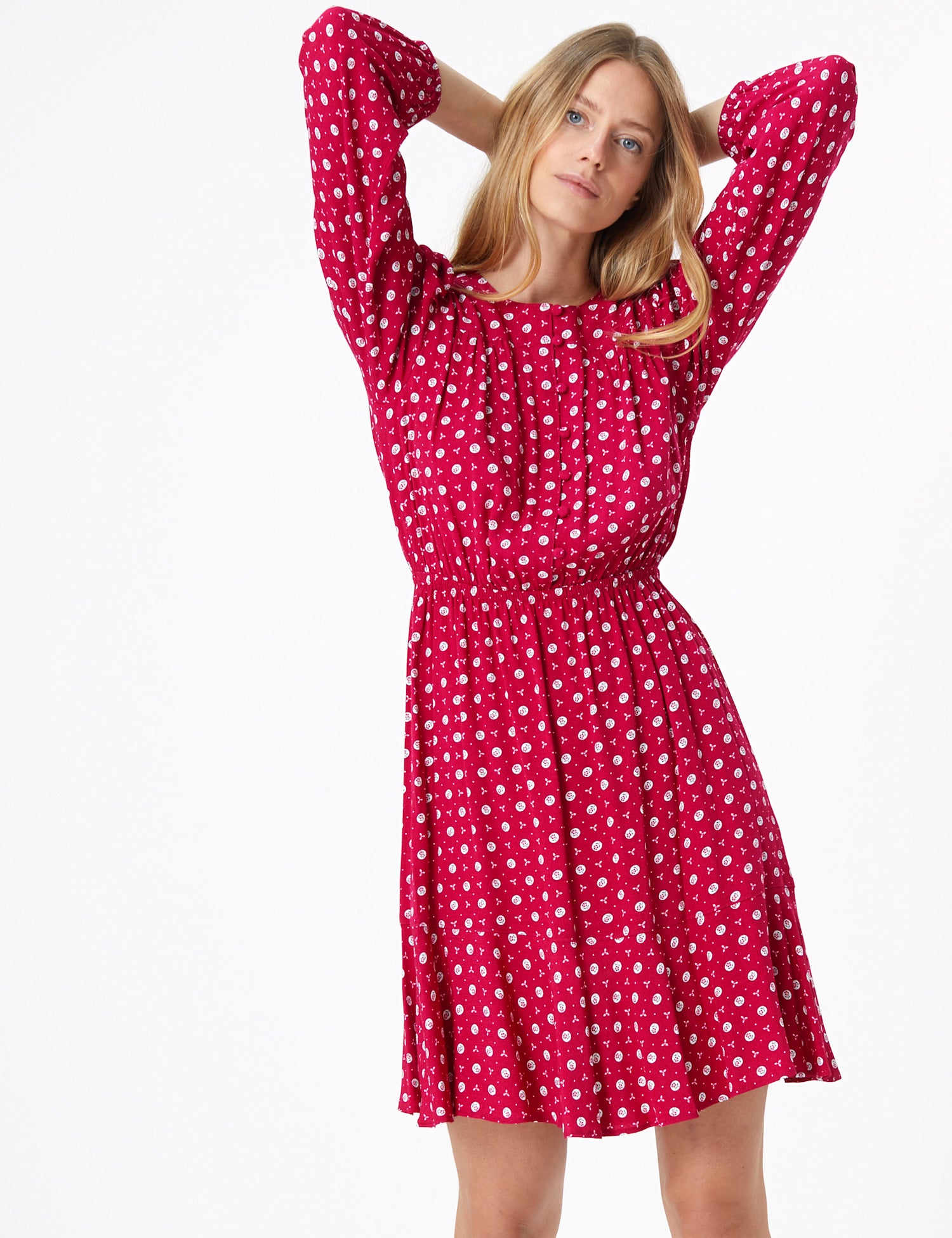 Floral Printed Waisted Mini Dress