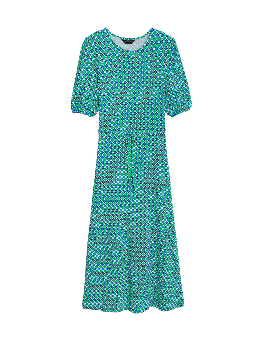 Jersey Printed Midi Tea Dress
