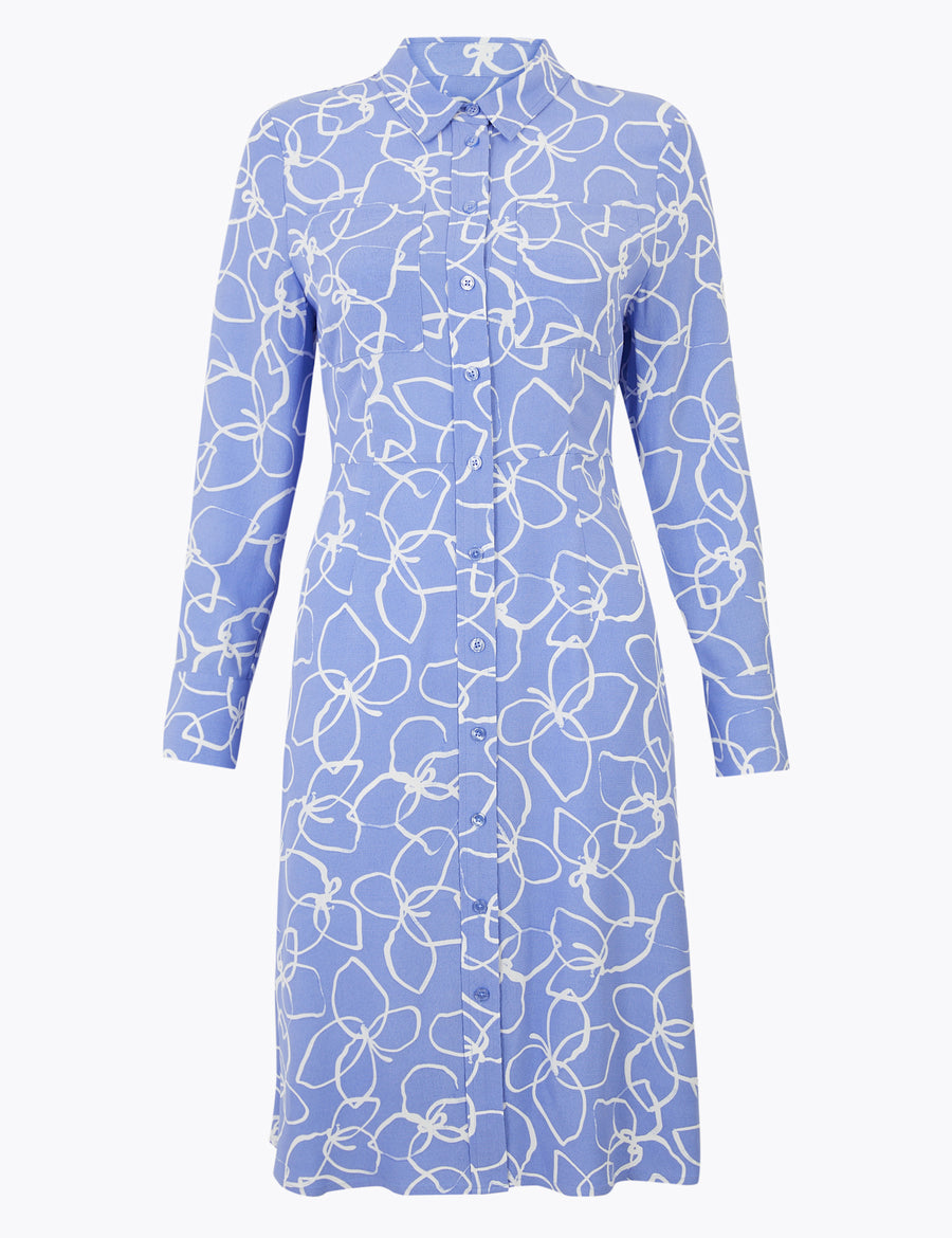 PETITE Floral Midi Shirt Dress