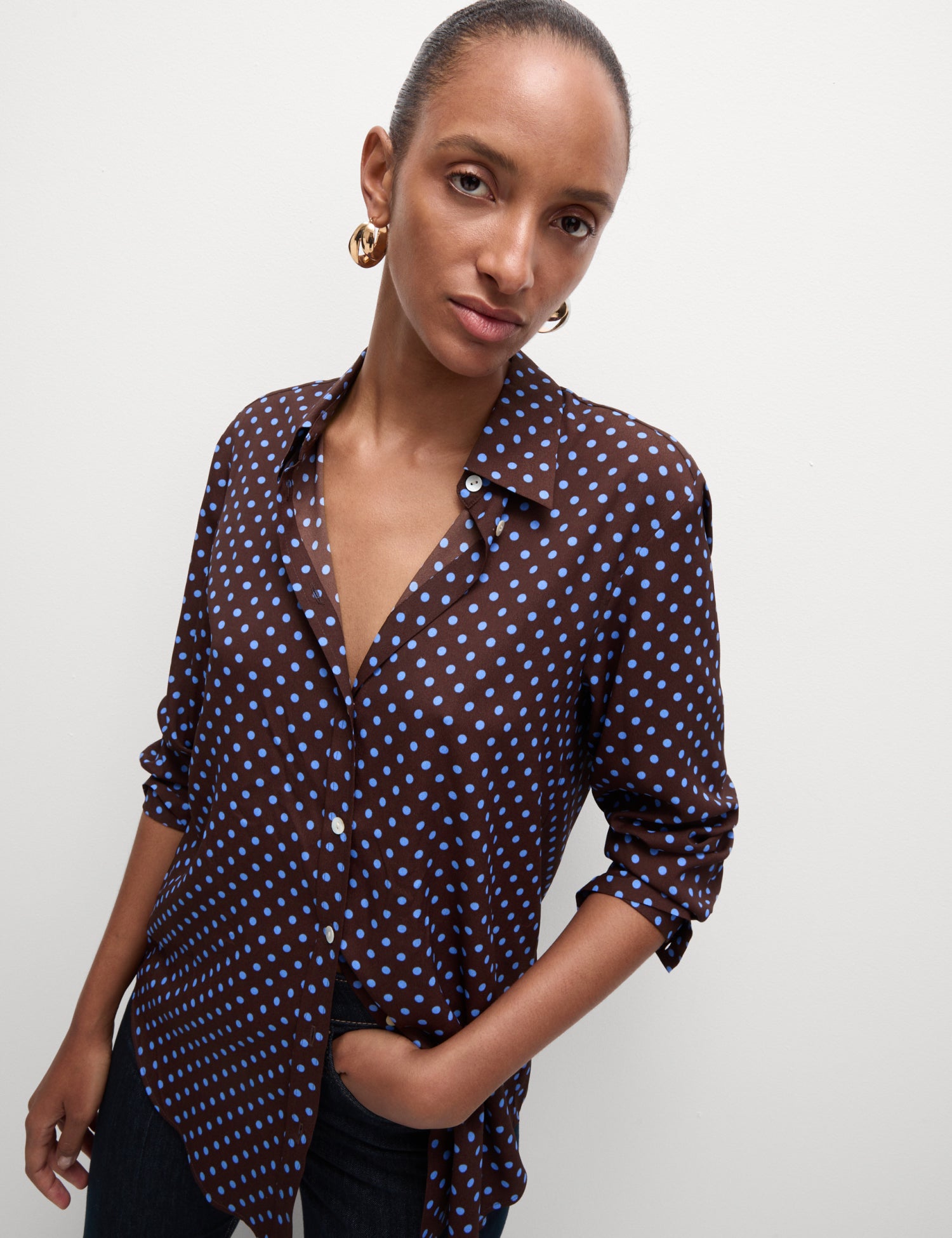 Printed Collared Blouse