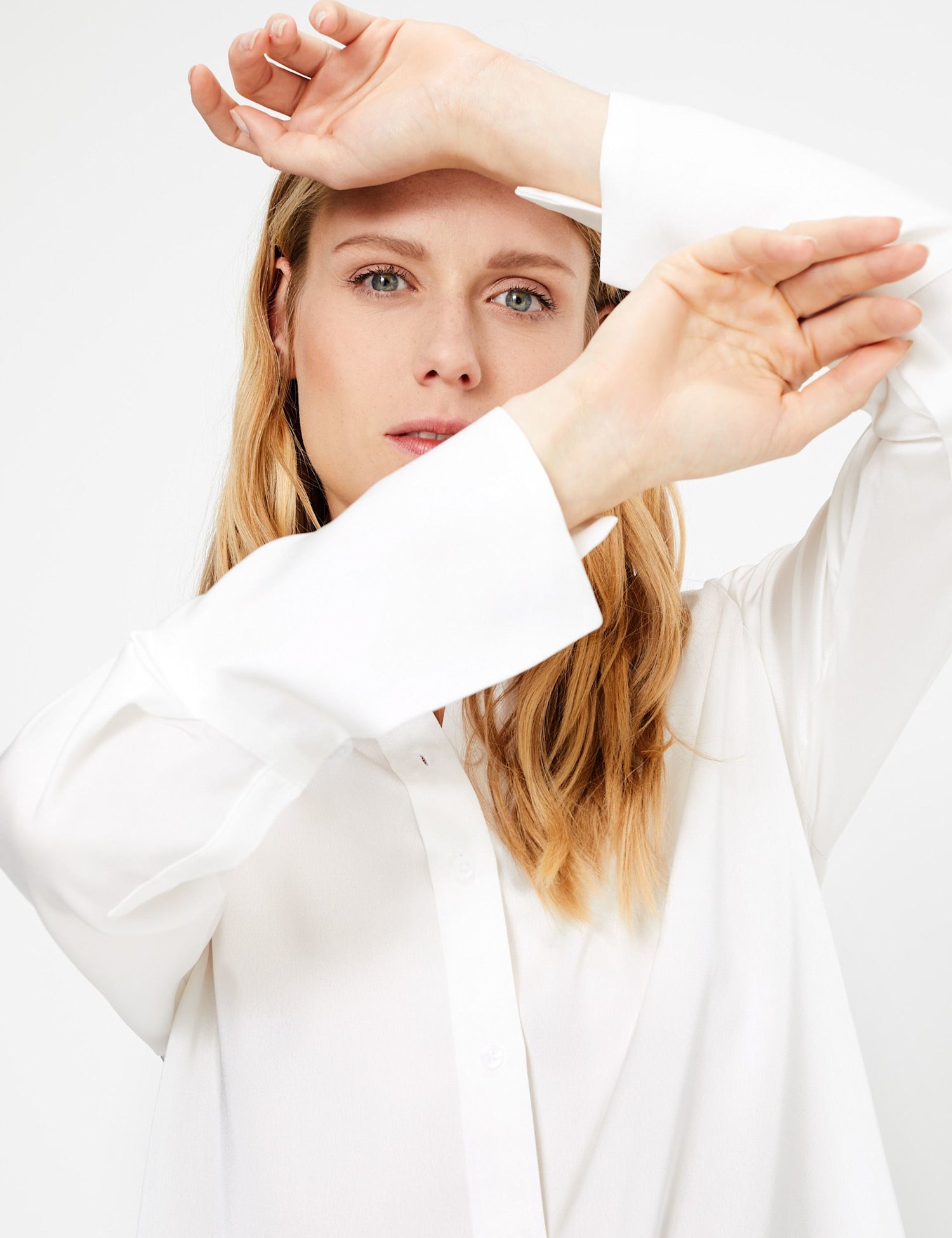 Satin Flared Cuff Shirt