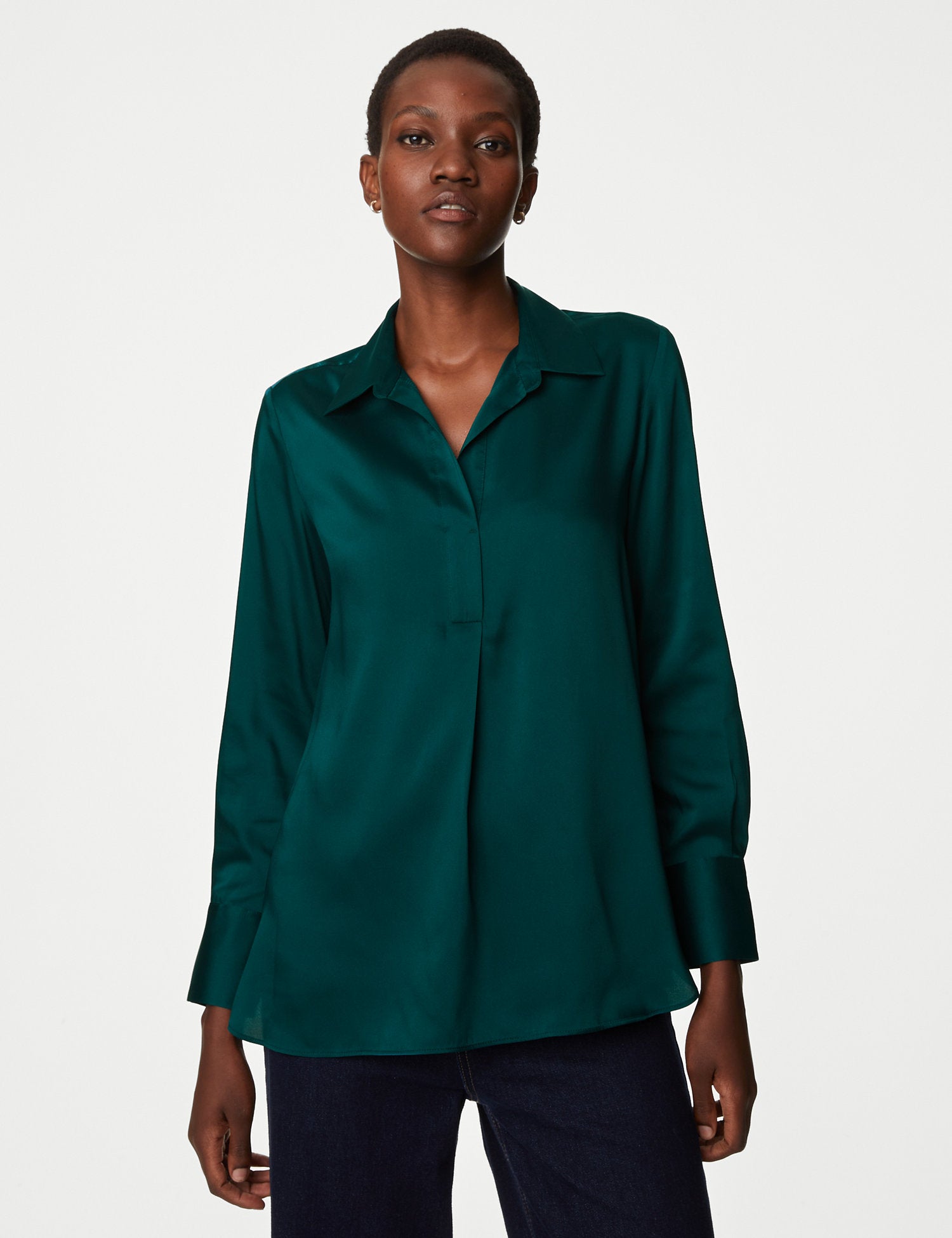 Collared Popover Blouse