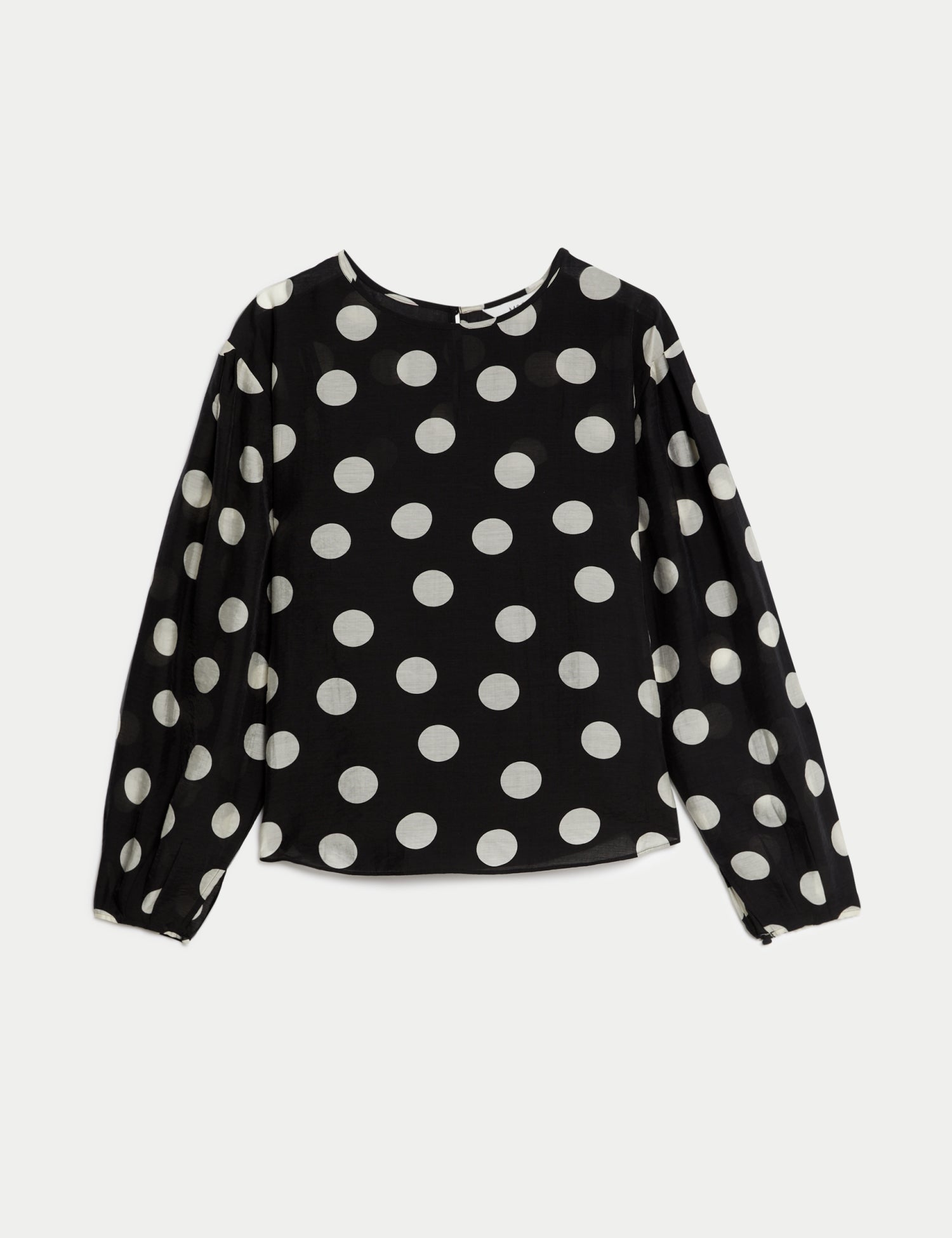 Lyocell™ Rich Polka Dot Round Neck Blouse