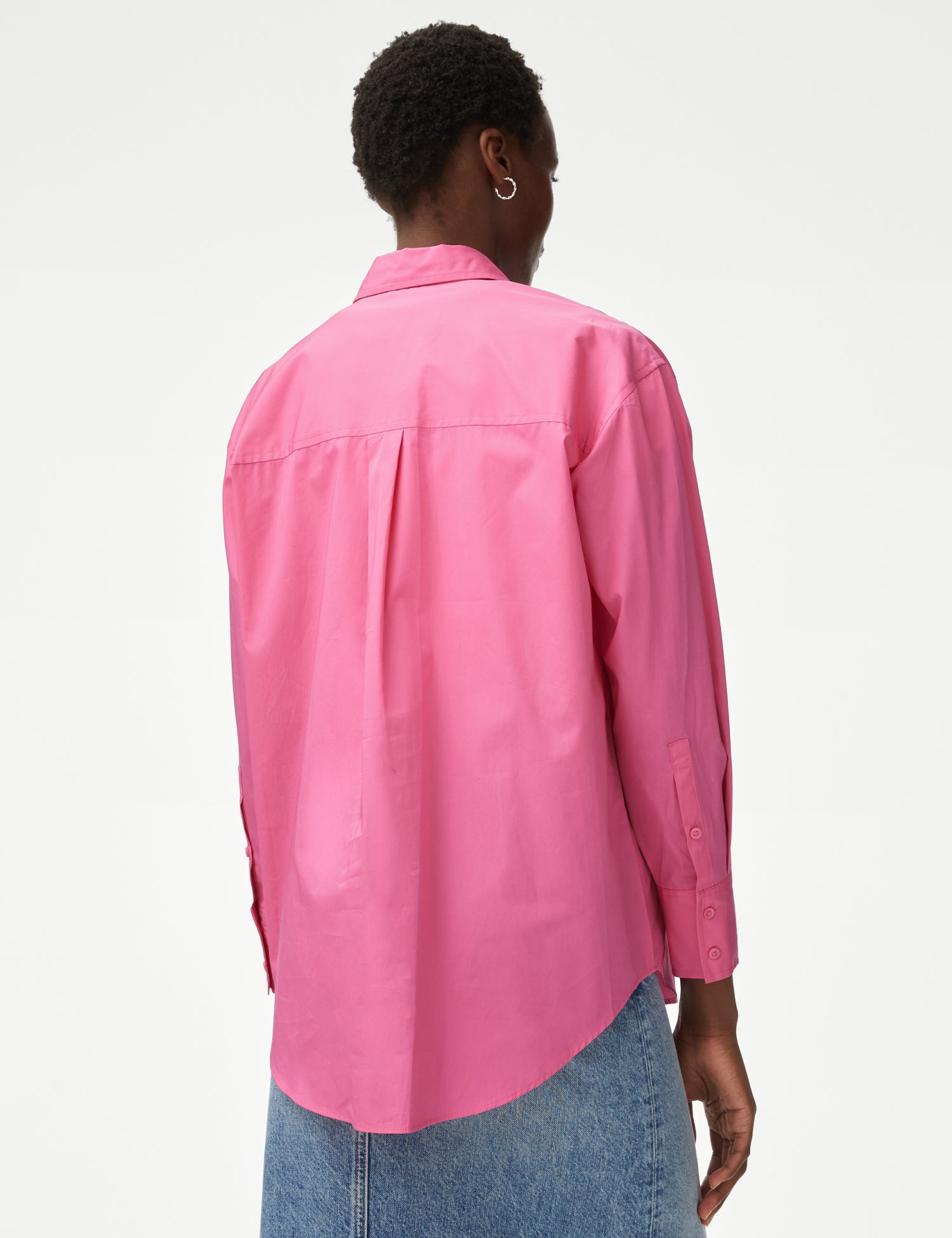 Pure Cotton Collared Oversized Shirt