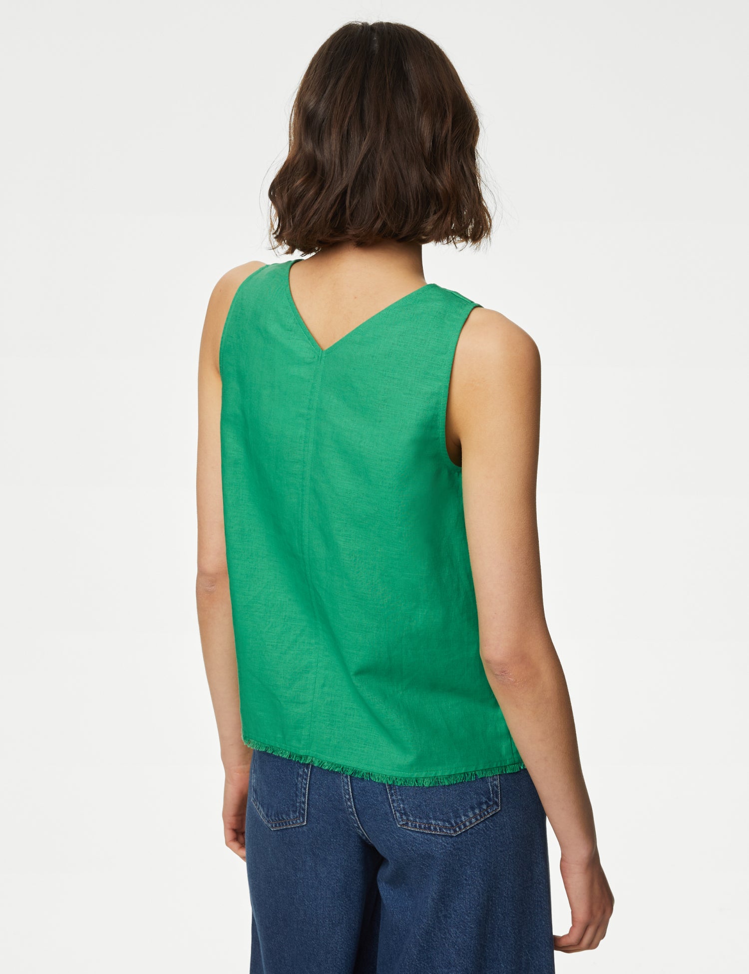 Linen Rich V-Neck Top