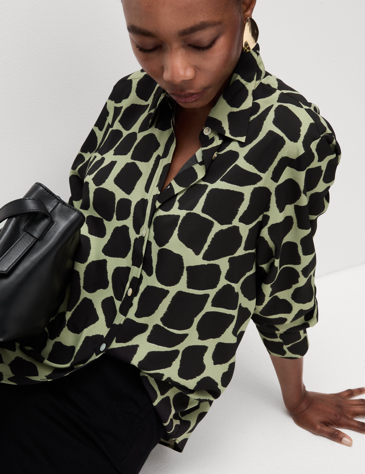 Printed Collared Blouse