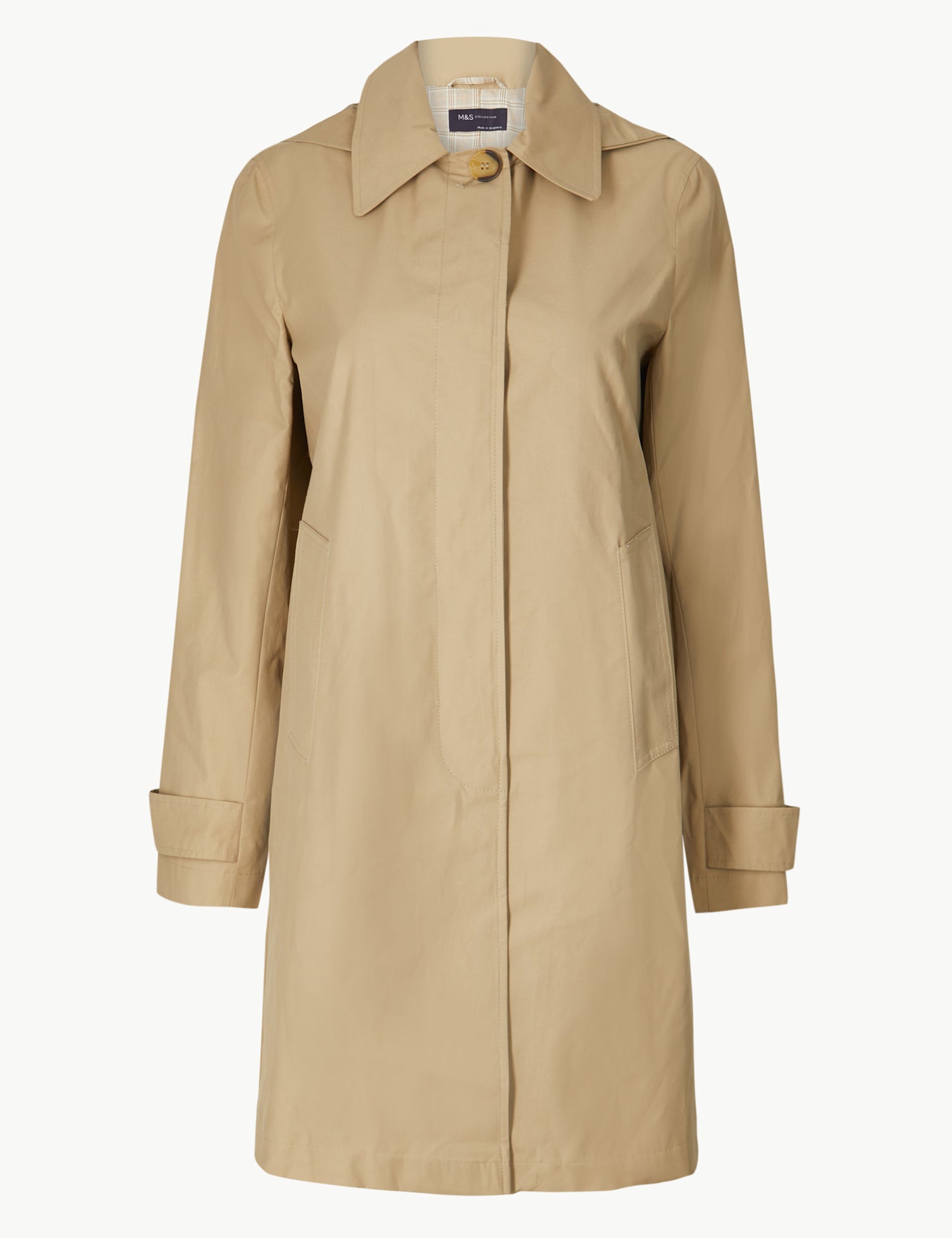 Button Detailed Hooded Longline Coat