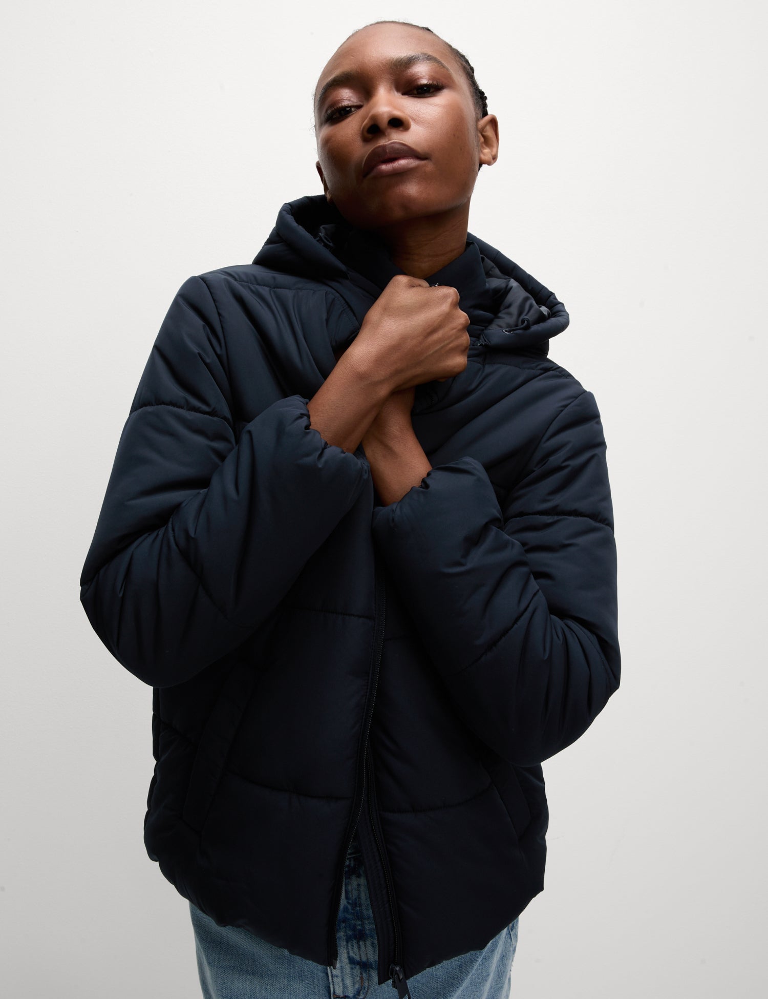 Navy Puffer Jacket Zara Woman Zara Woman Down Jacket, Condition