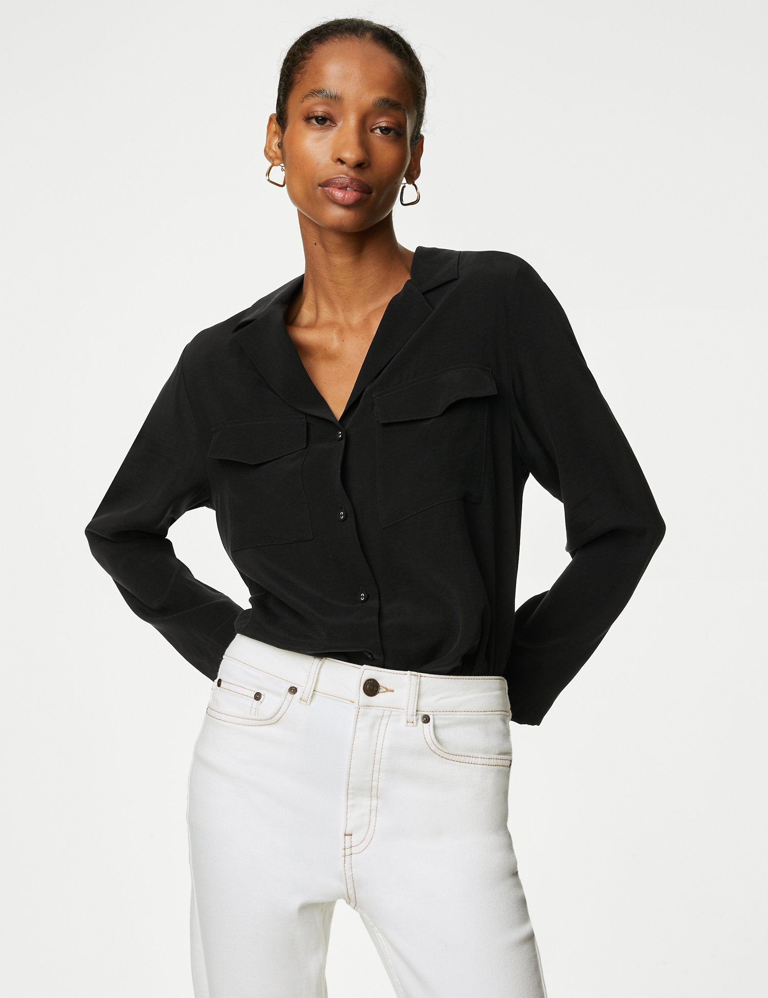 Cupro Rich Collared Shirt