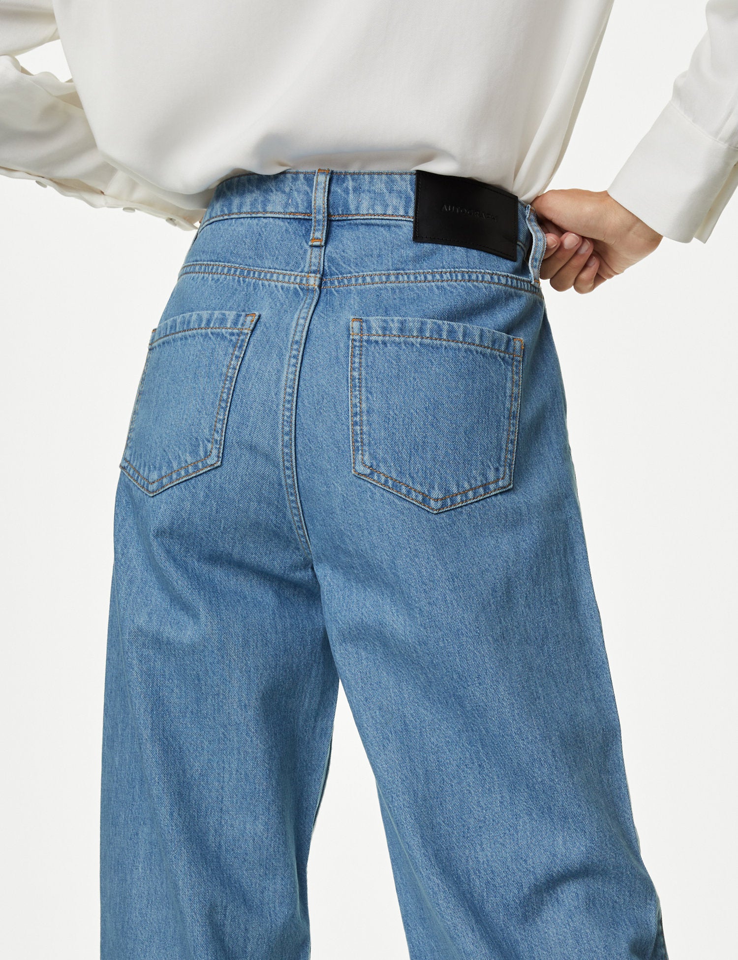 Relaxed High Waisted Straight Leg Jeans
