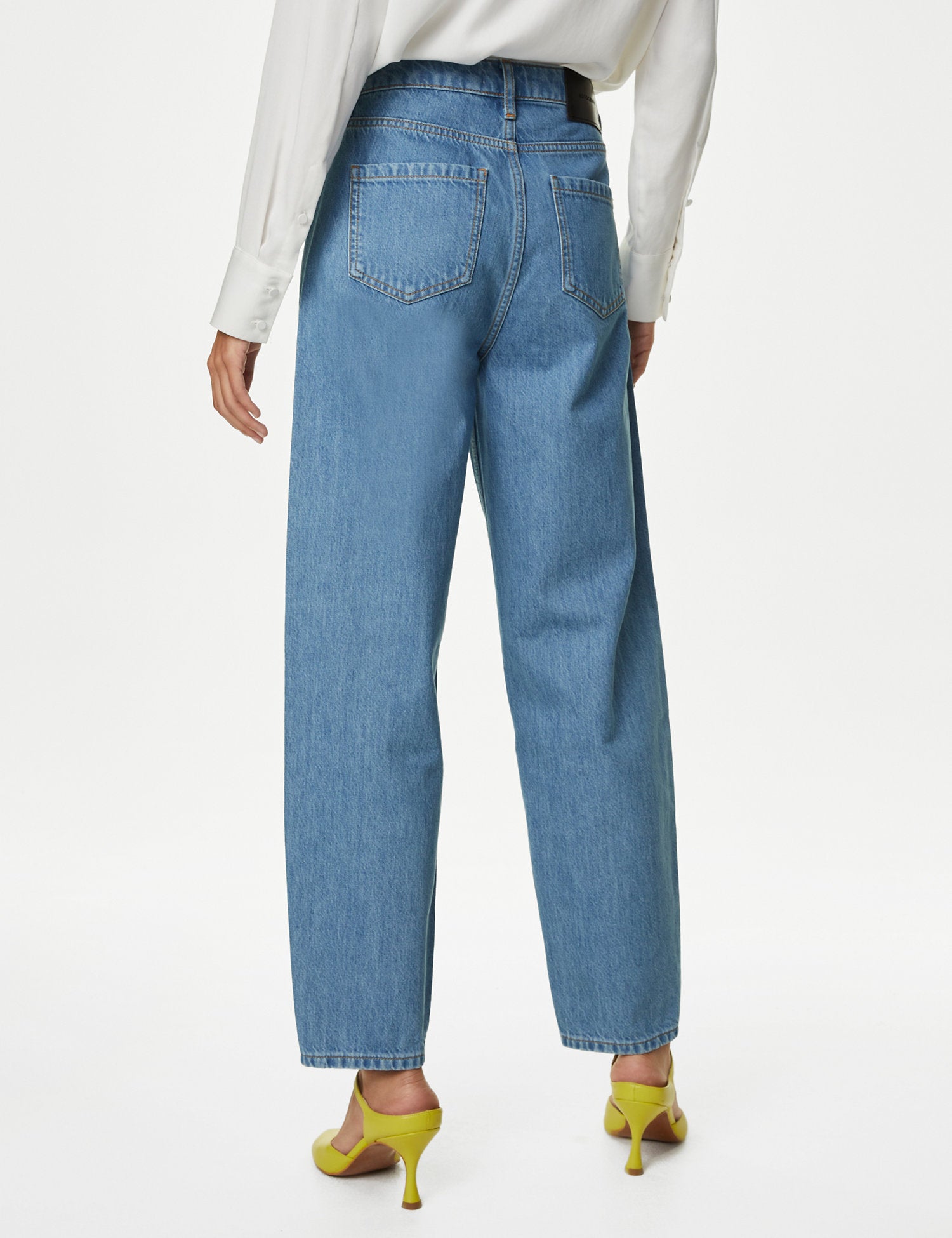 Relaxed High Waisted Straight Leg Jeans